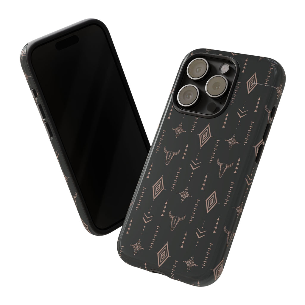 Western Diamond Bull Tough Phone Case — Protective Southwestern Pattern