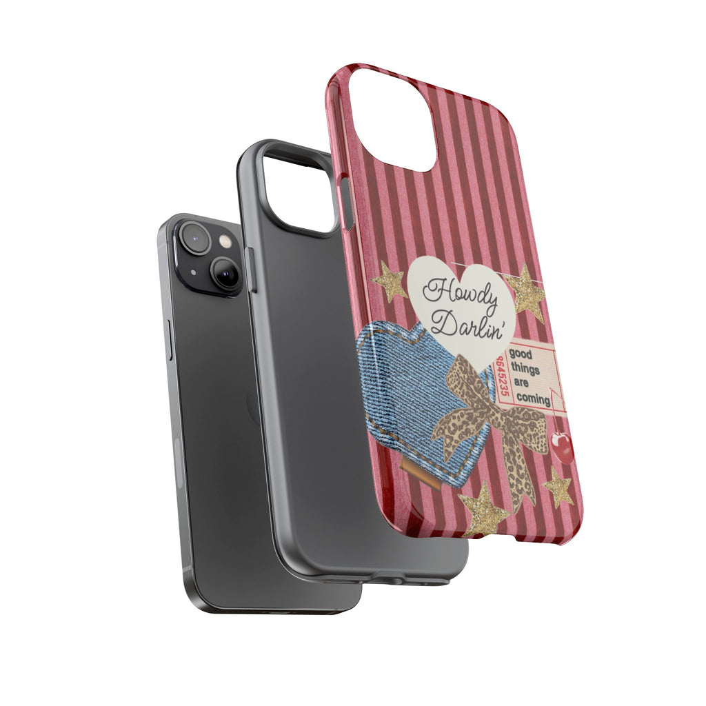 Howdy Darlin' Case — Denim Heart & Vintage Ticket Design