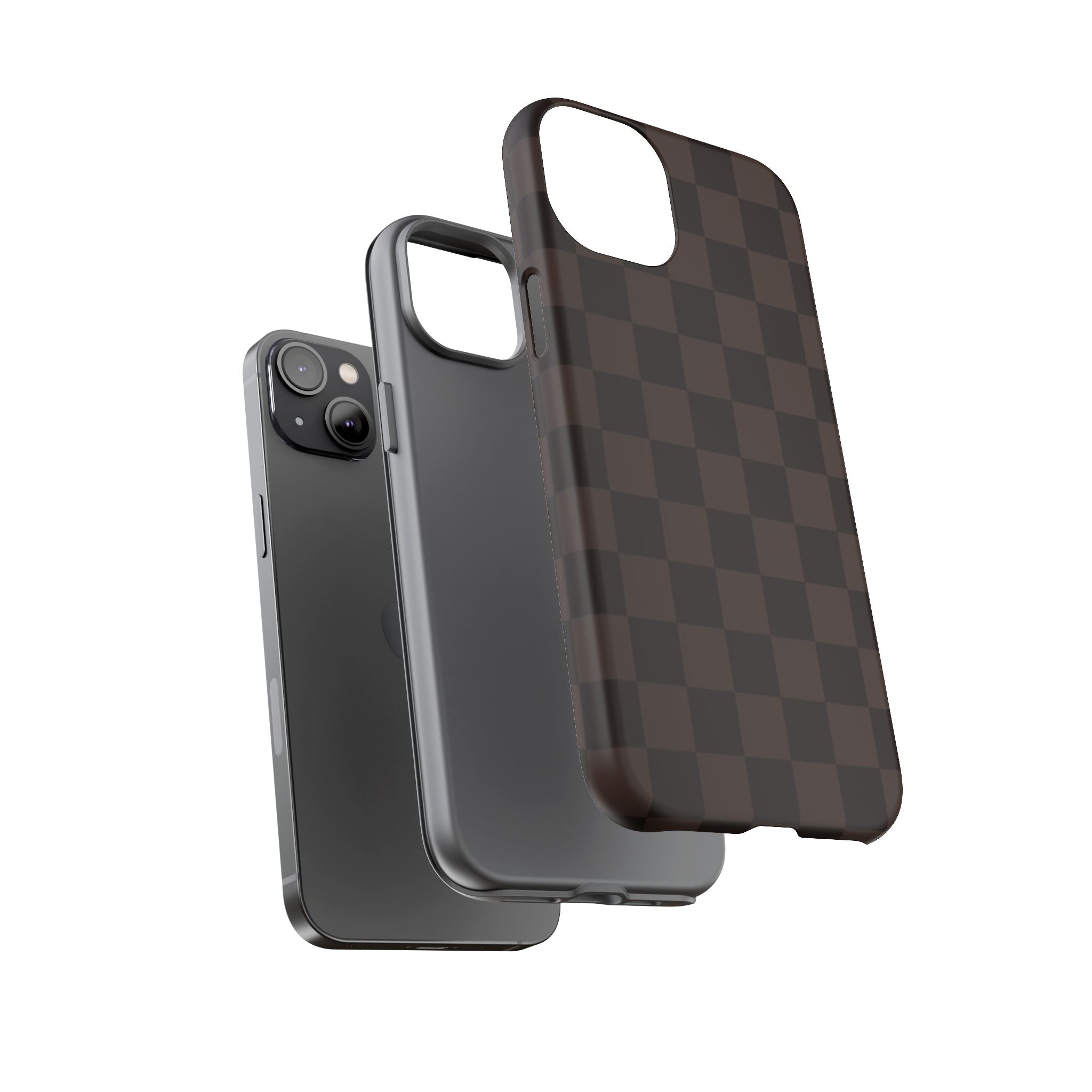 Lucky Chocolate Checkered  — Brown Grid Protective Cover