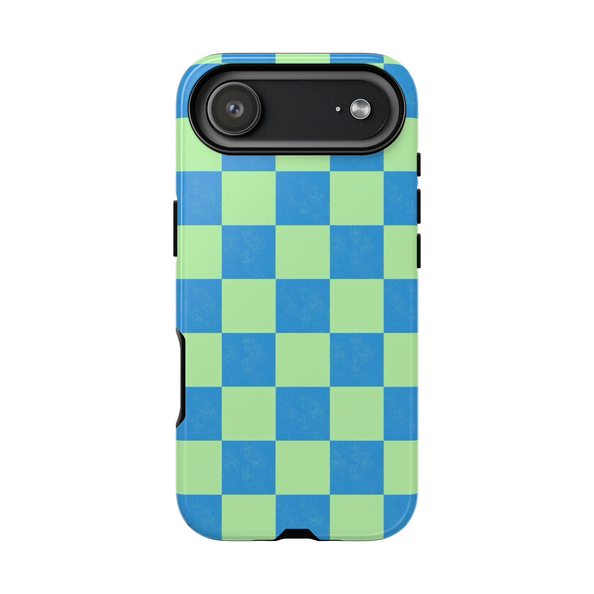 Cowgirl Blue Checkers — Retro Checkered Tough Phone Cover