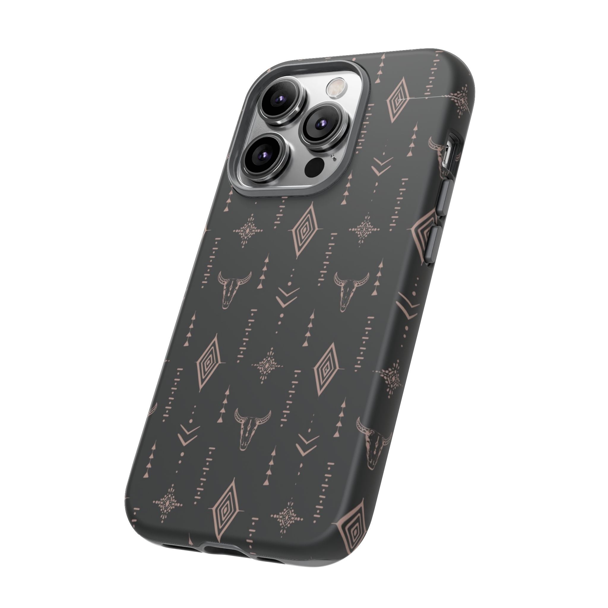 Western Diamond Bull Tough Phone Case — Protective Southwestern Pattern