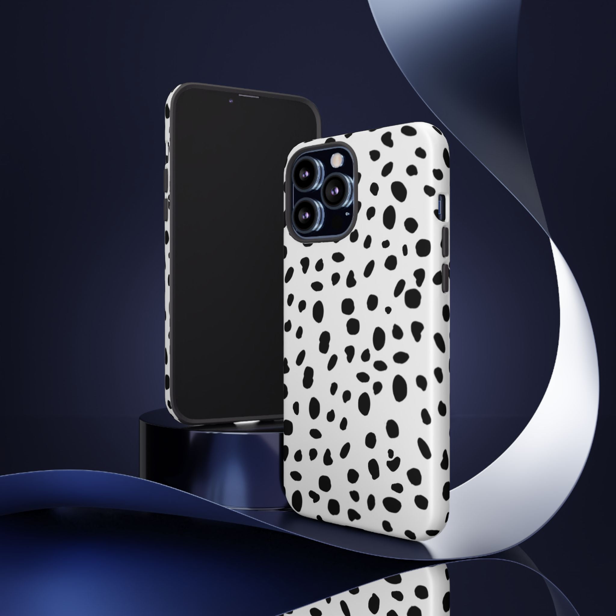 Dalmatian Spot Tough Phone Case — Black & White Protective Cover