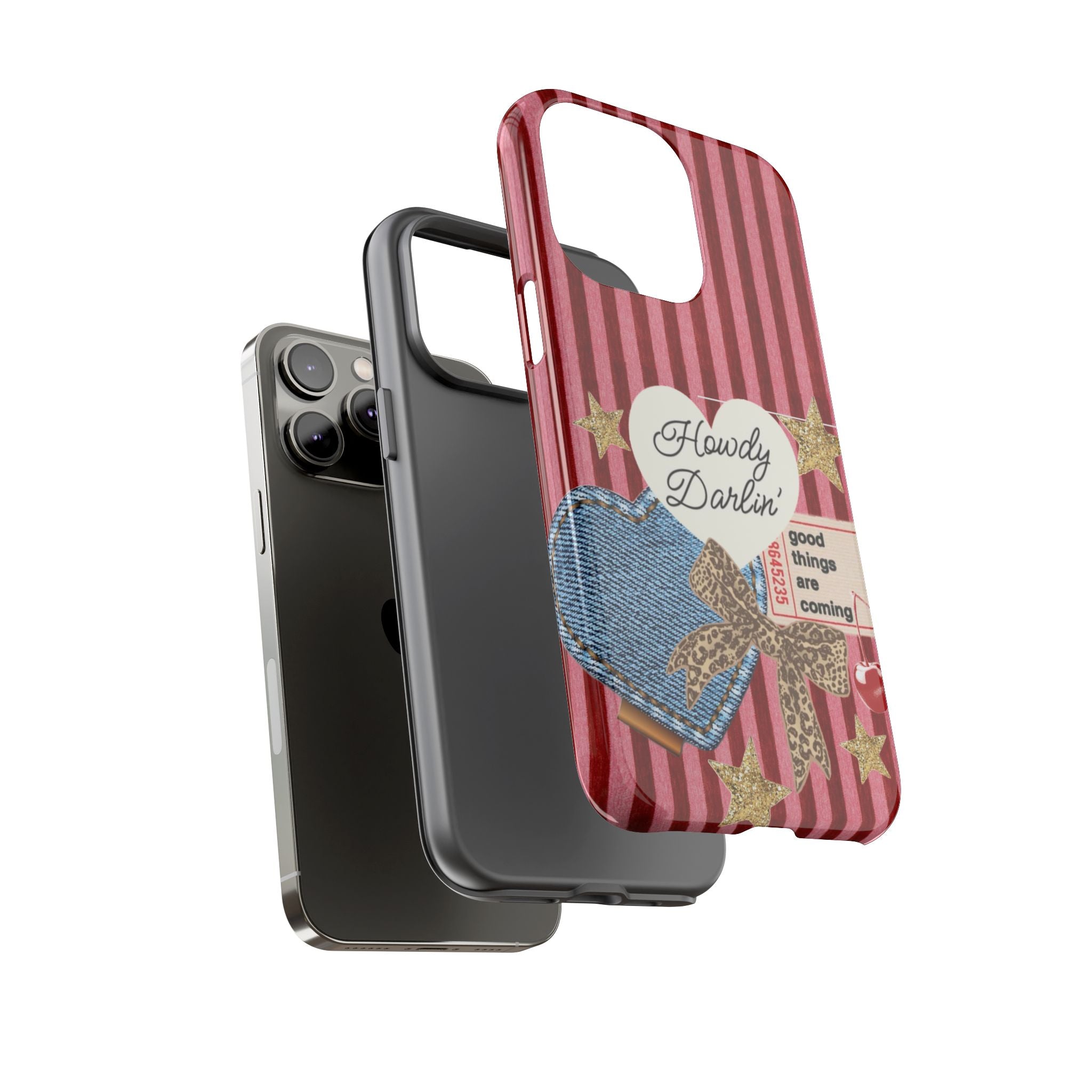 Howdy Darlin' Case — Denim Heart & Vintage Ticket Design