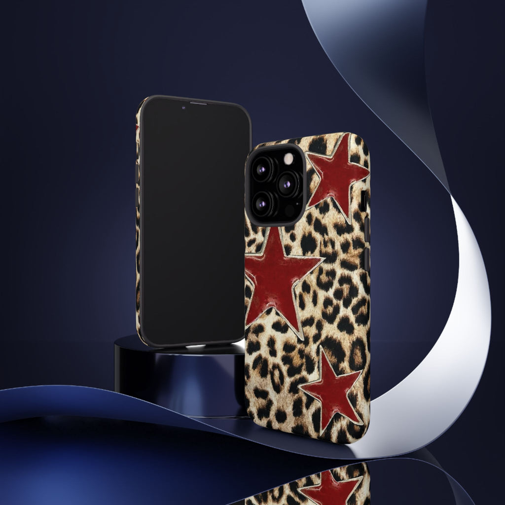Ruby Leopard Star – Red Stars on Animal Print