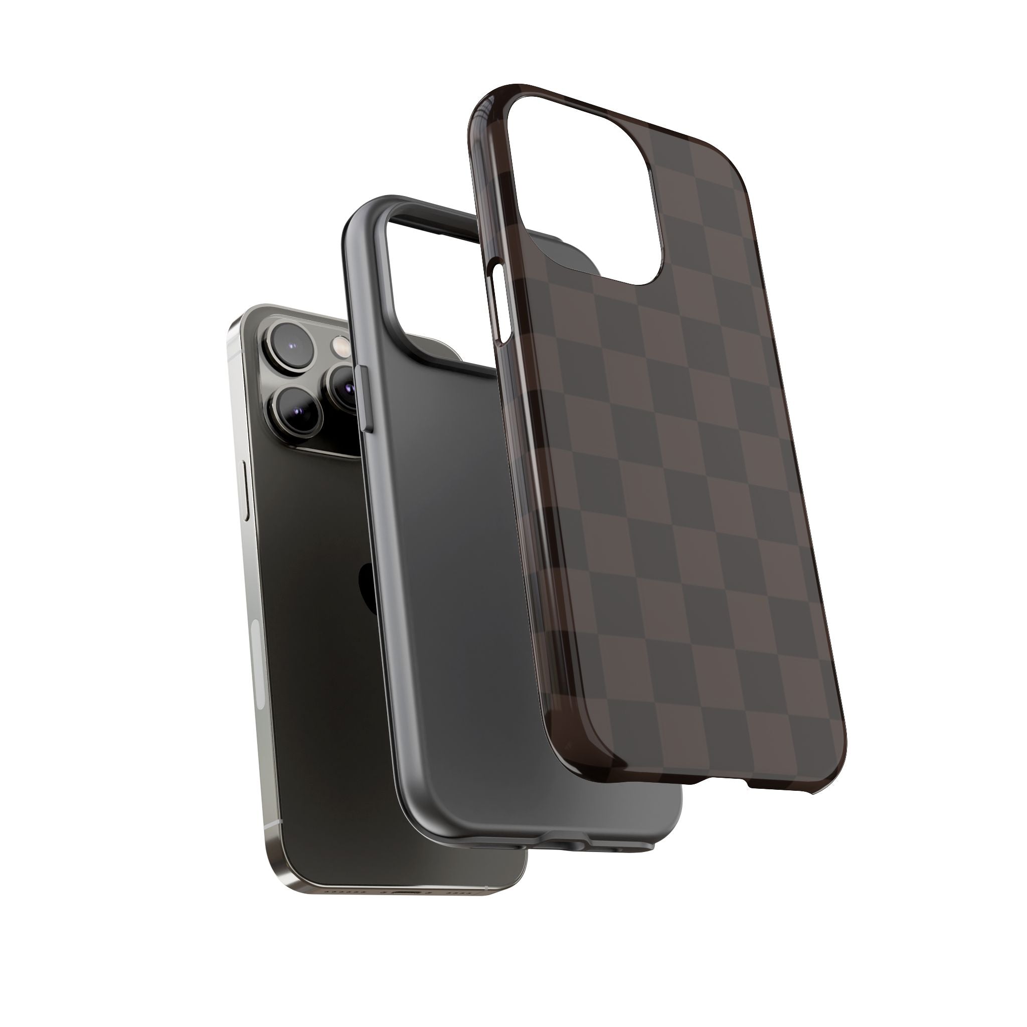 Lucky Chocolate Checkered  — Brown Grid Protective Cover