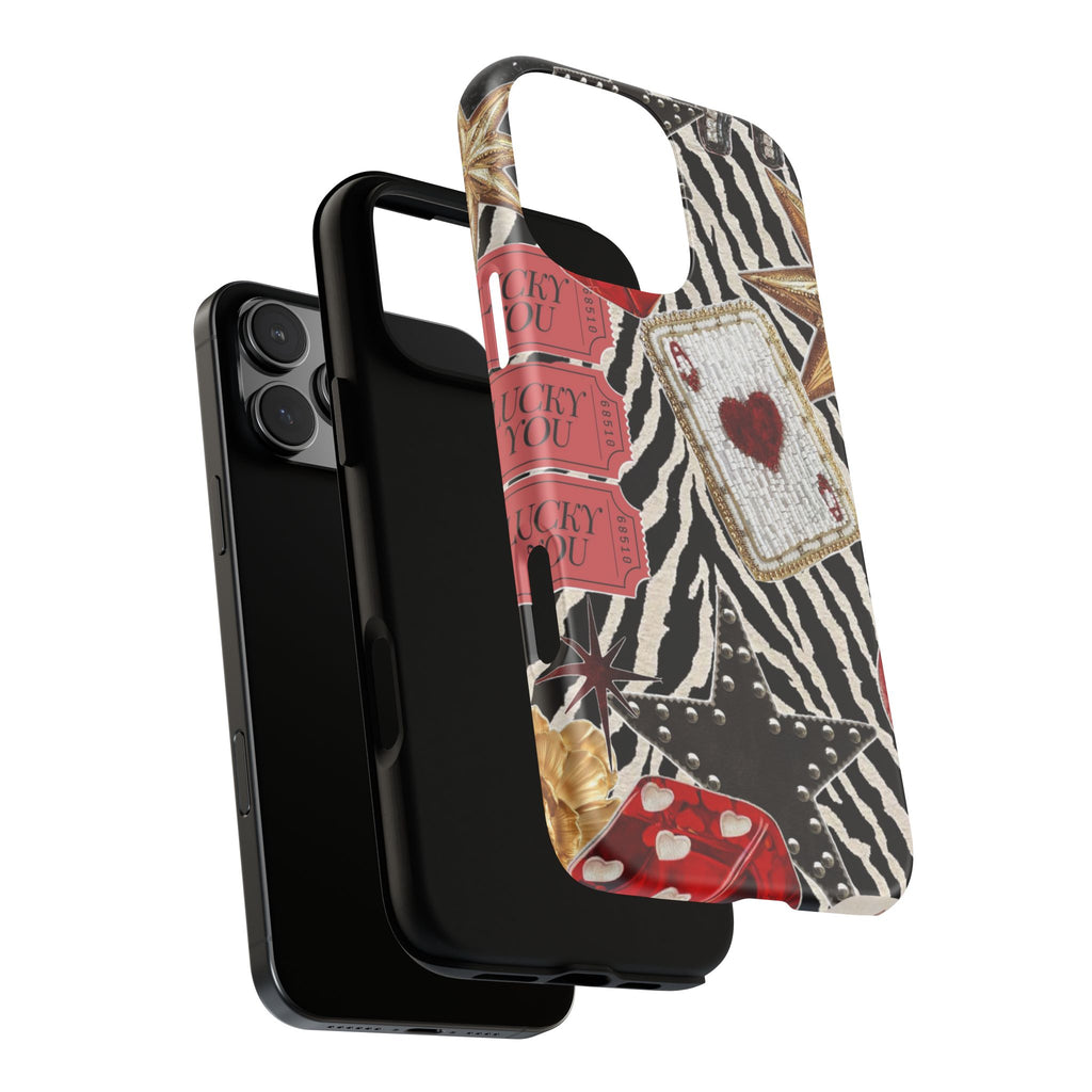 Retro Vegas Zebra Print- Durable Phone Case
