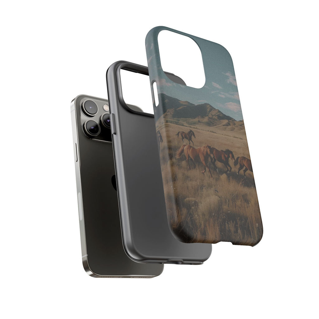 Wild Mustang – Durable Protective iPhone Case with Scenic Desert Horse Design