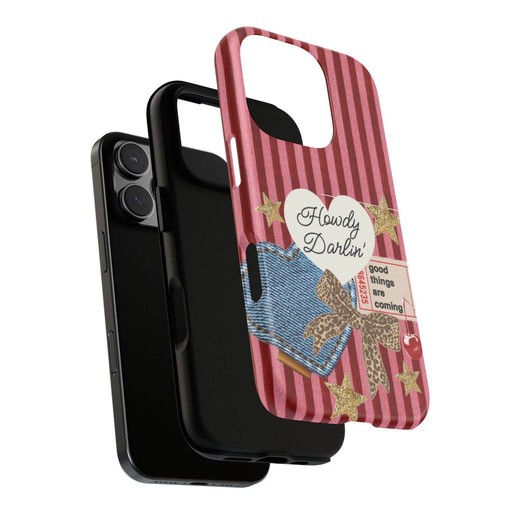 Howdy Darlin' Case — Denim Heart & Vintage Ticket Design