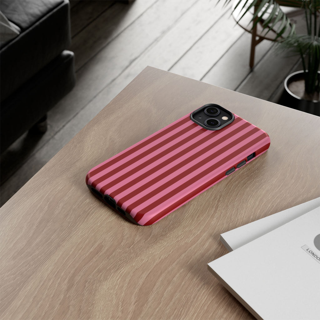 Ruby Red Stripes Case | Tough Phone Case
