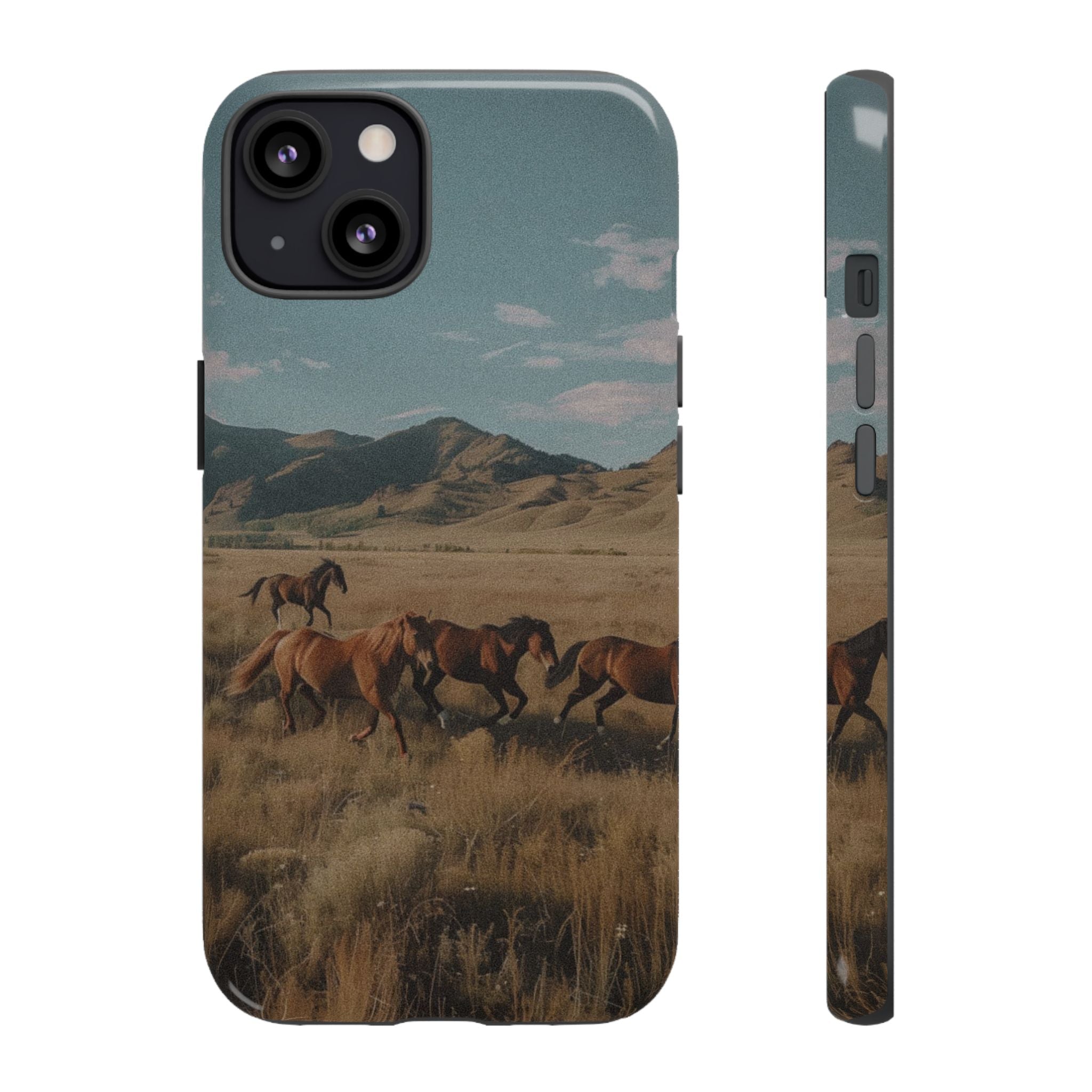 Wild Mustang – Durable Protective iPhone Case with Scenic Desert Horse Design