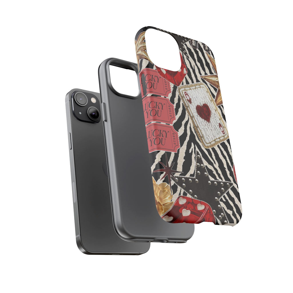 Retro Vegas Zebra Print- Durable Phone Case
