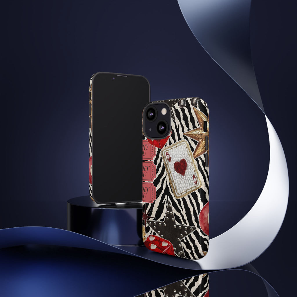 Retro Vegas Zebra Print- Durable Phone Case