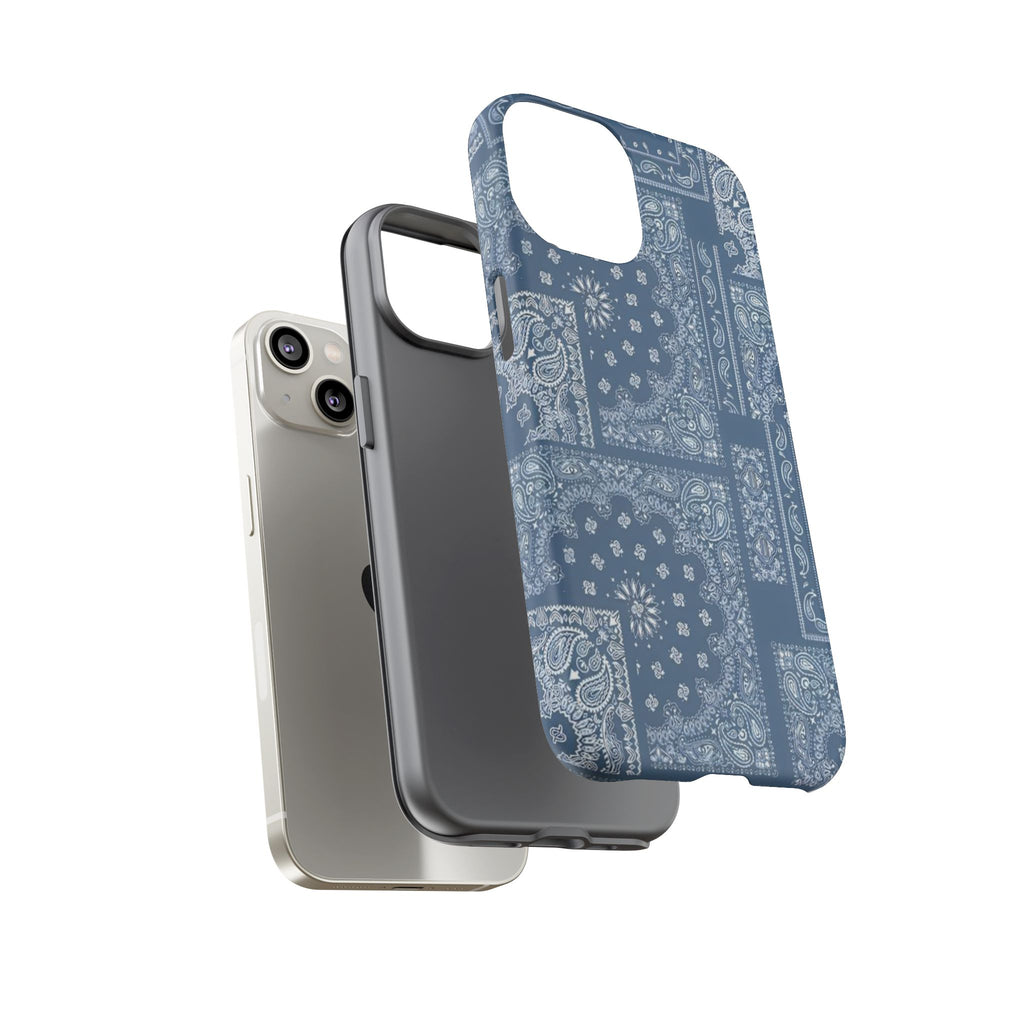 Blue Bandana Tough Phone Case — Rugged Protective iPhone Cover