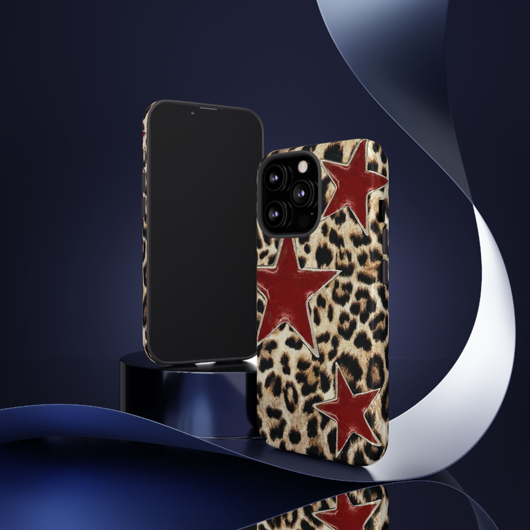 Ruby Leopard Star – Red Stars on Animal Print