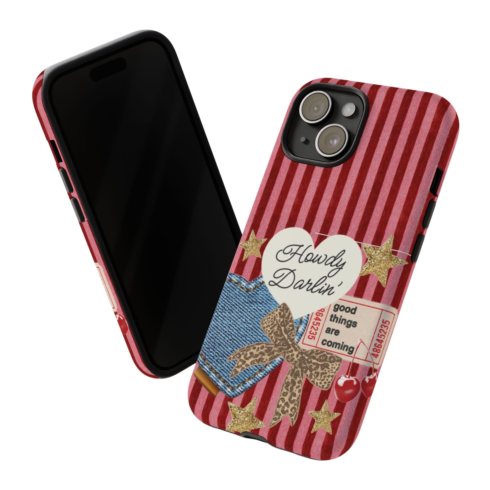 Howdy Darlin' Case — Denim Heart & Vintage Ticket Design