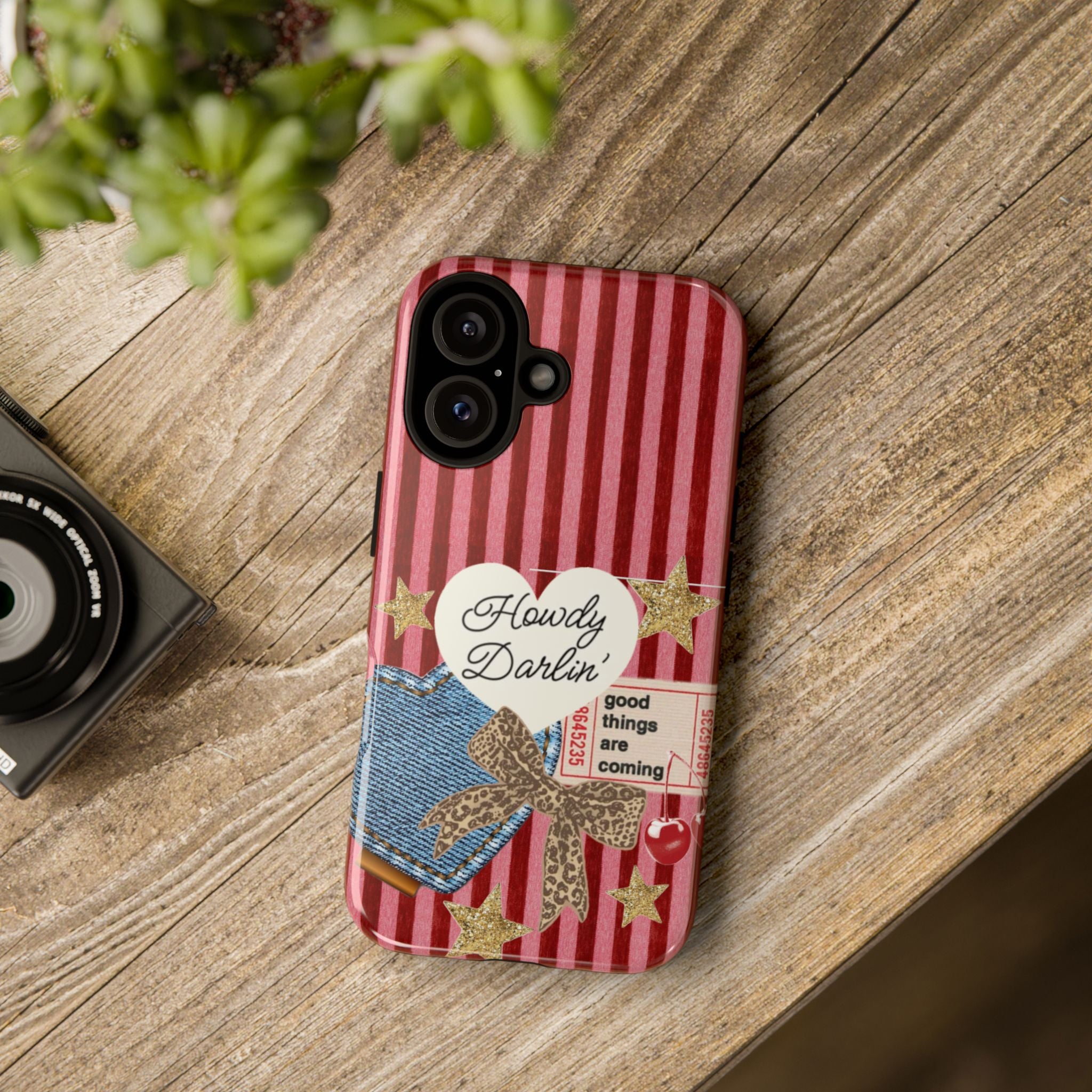 Howdy Darlin' Case — Denim Heart & Vintage Ticket Design