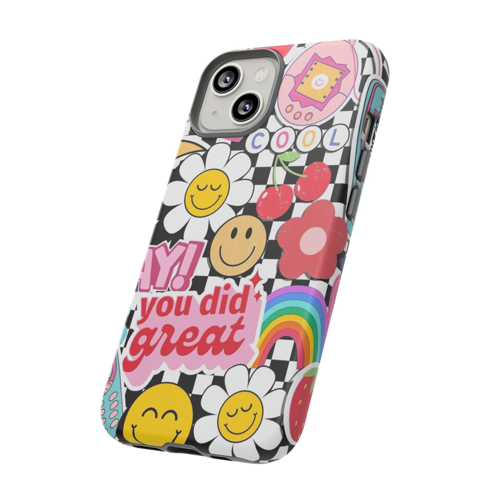 Retro Kawaii Sticker Collage, "You Did Great" Motivational Design