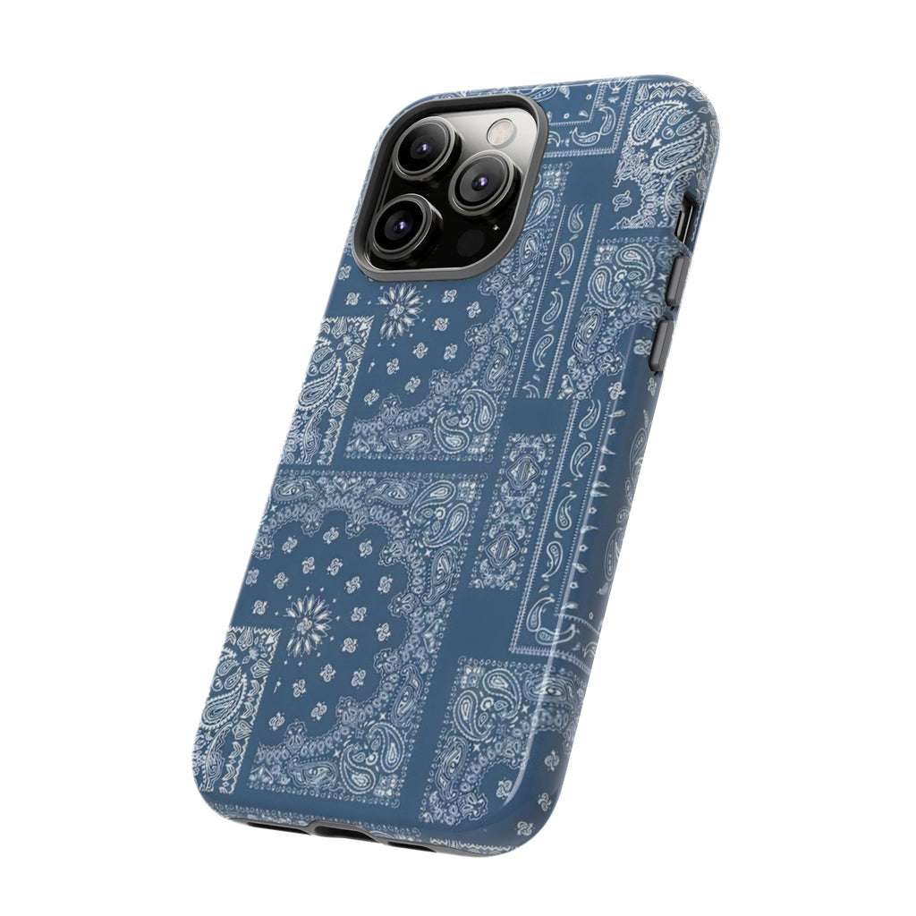 Blue Bandana Tough Phone Case — Rugged Protective iPhone Cover