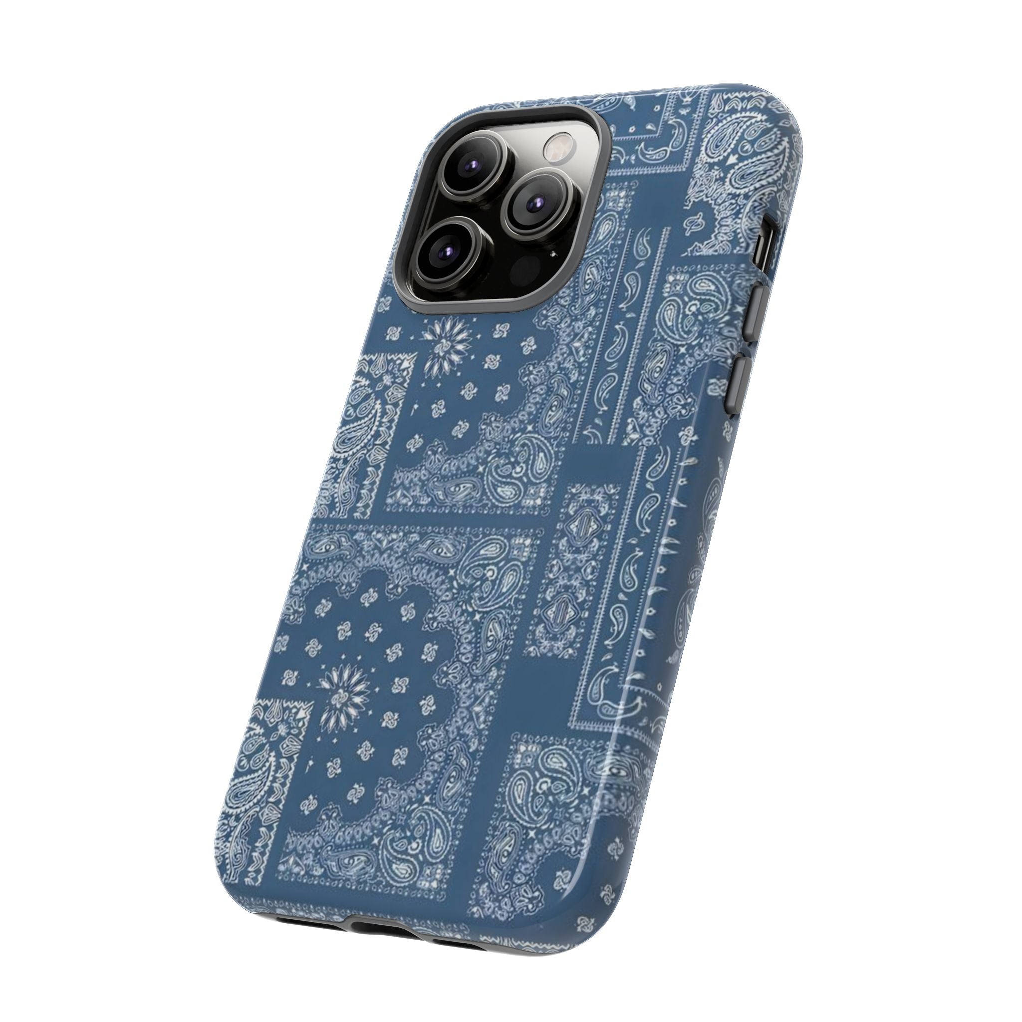 Blue Bandana Tough Phone Case — Rugged Protective iPhone Cover