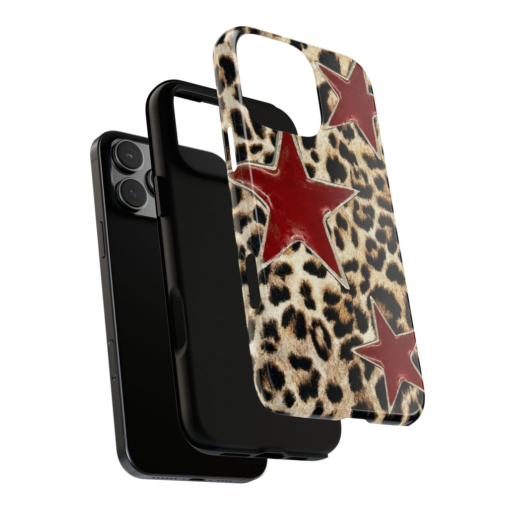 Ruby Leopard Star – Red Stars on Animal Print