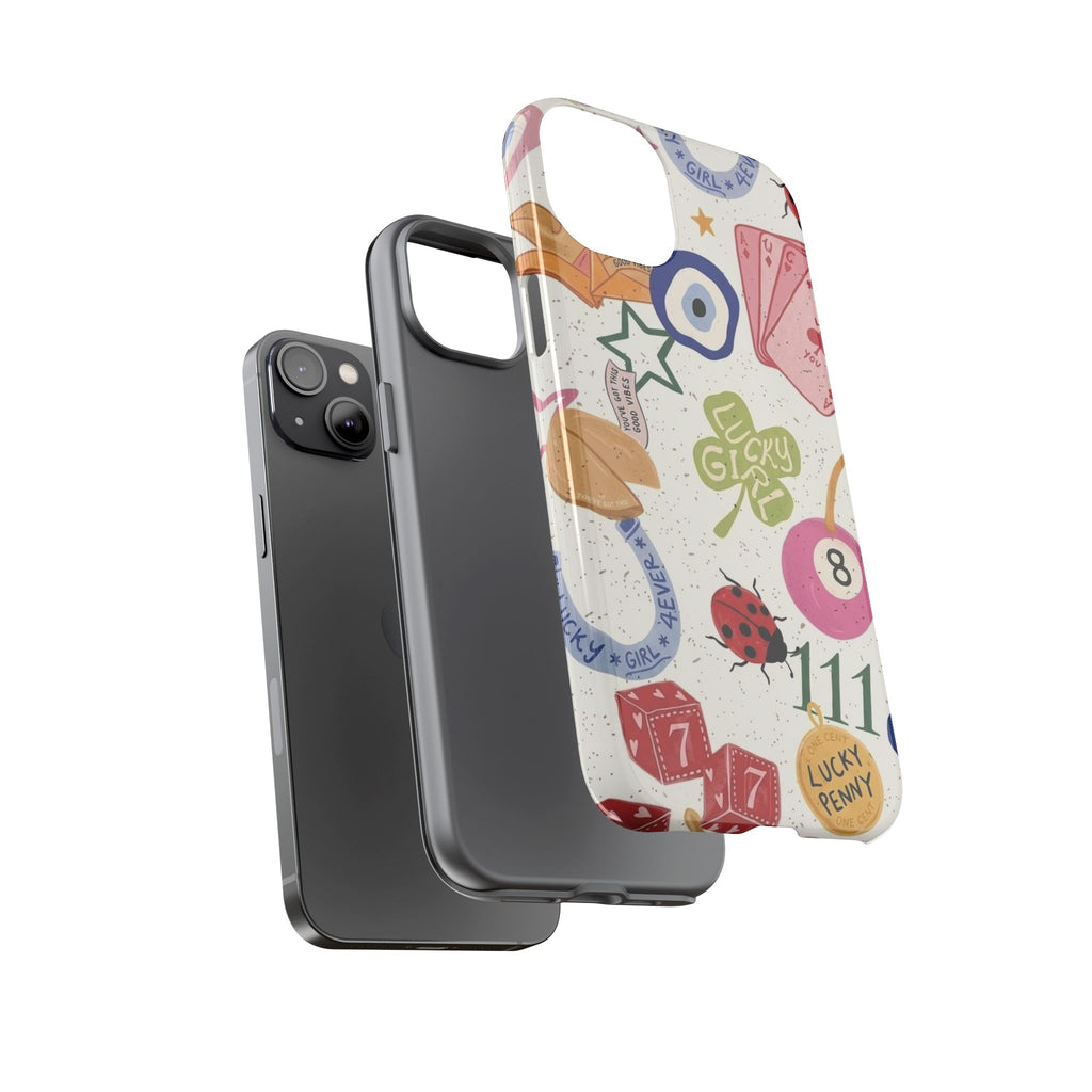 Lucky Charm Phone Case — 'Lucky Girl' Sticker Collage Design