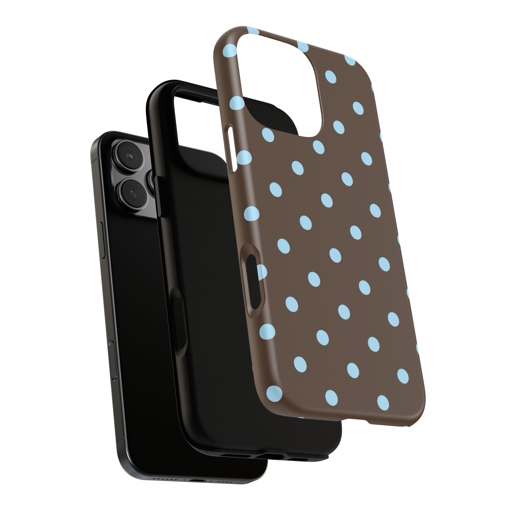 Brown Polka Dot Phone Case — Blue Dot Protective Tough Case