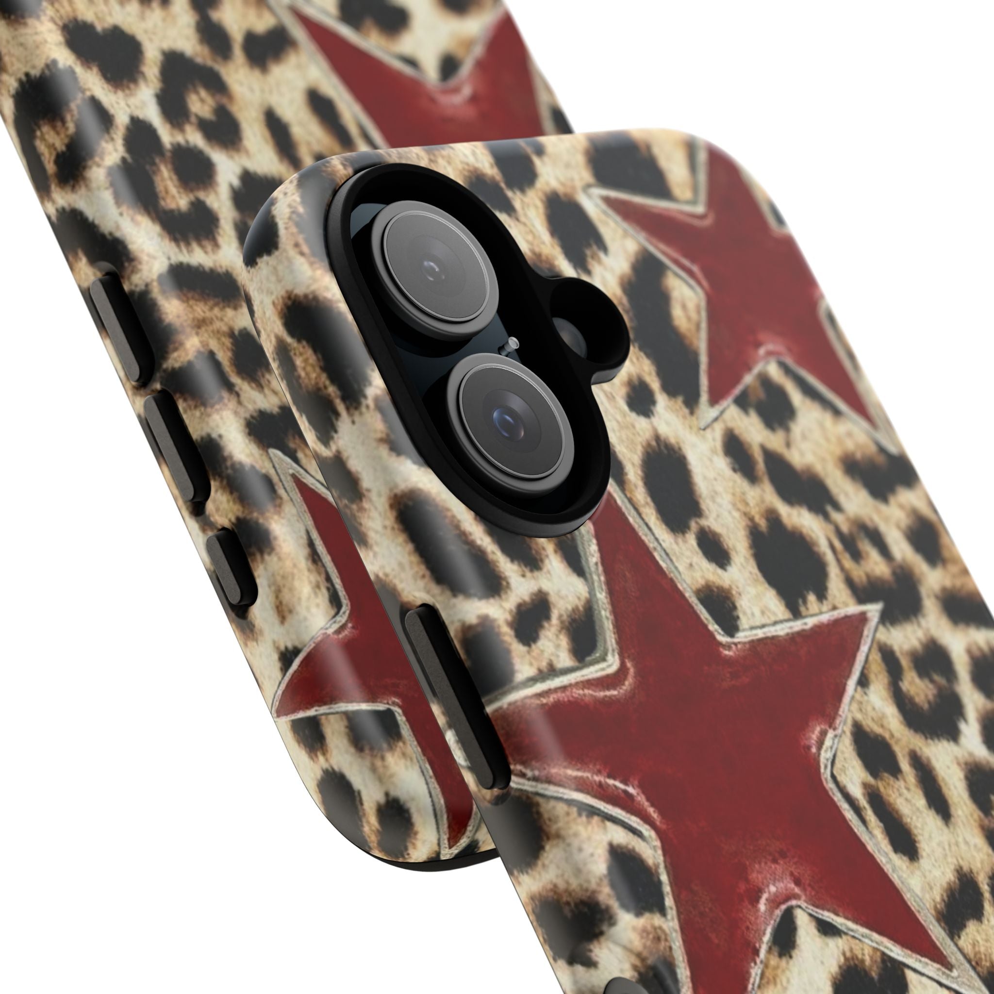 Ruby Leopard Star – Red Stars on Animal Print
