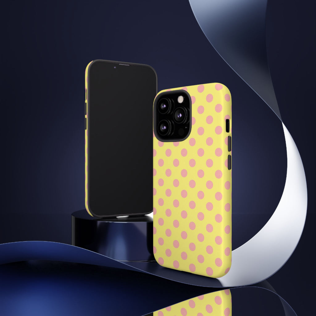 Yellow Polka Dot Phone Case — Cute Pink Dot Tough Case