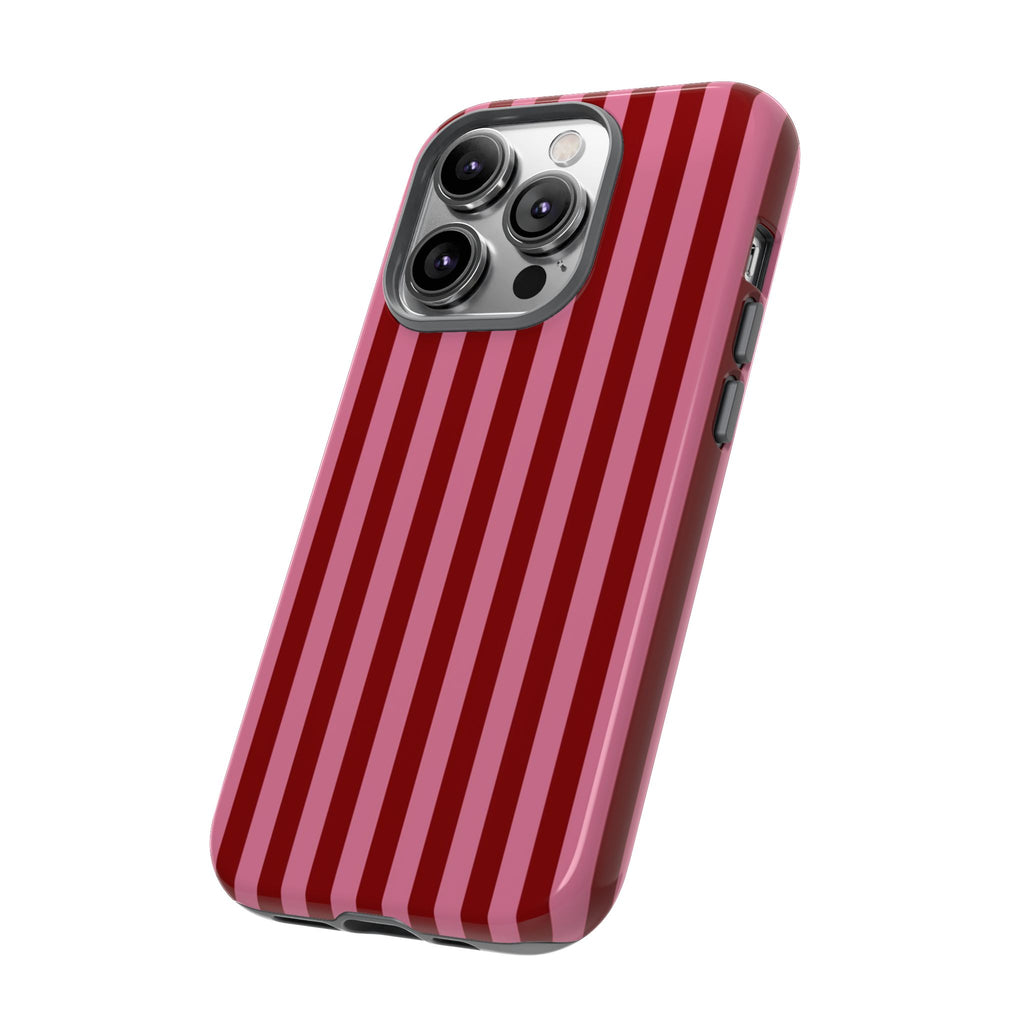 Ruby Red Stripes Case | Tough Phone Case