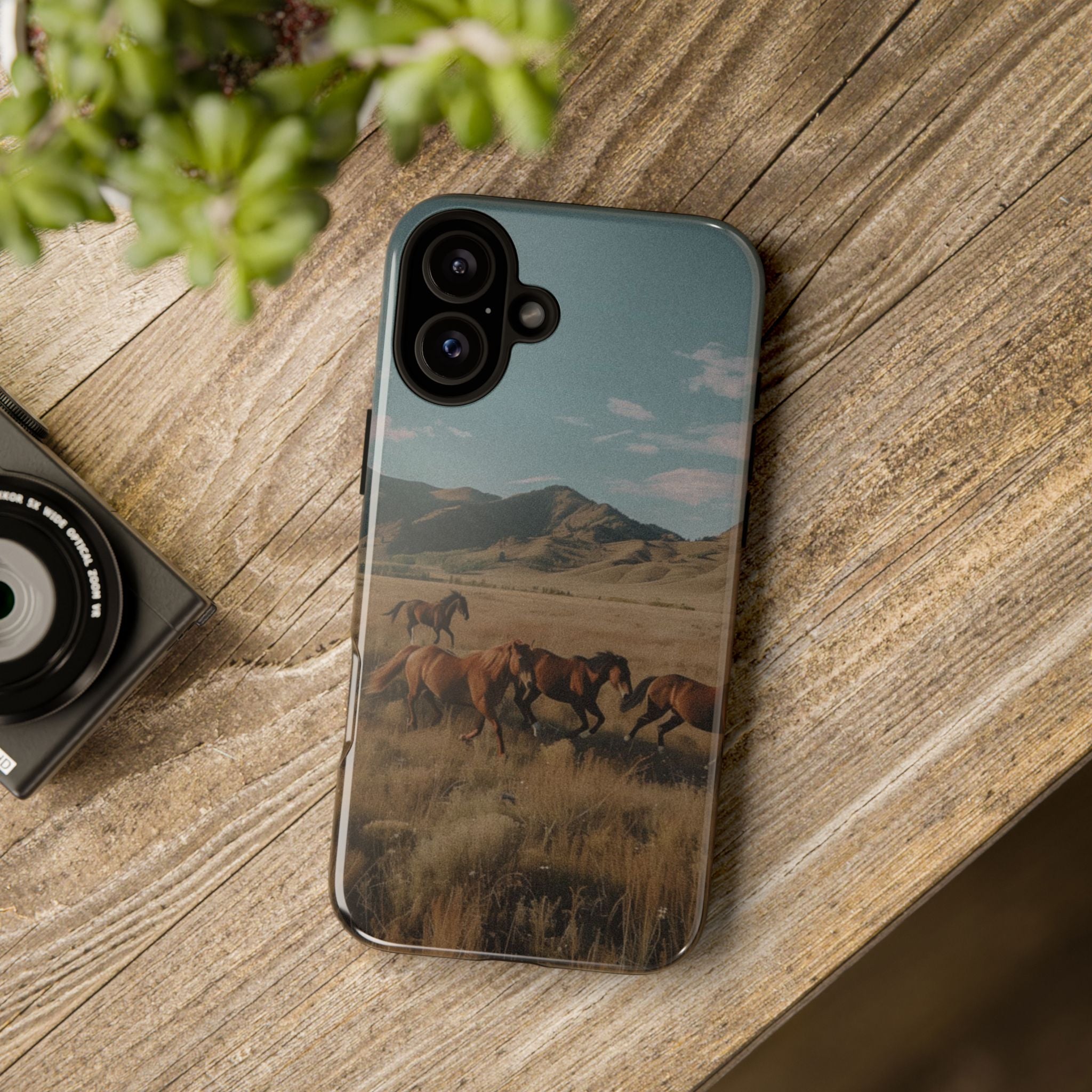 Wild Mustang – Durable Protective iPhone Case with Scenic Desert Horse Design