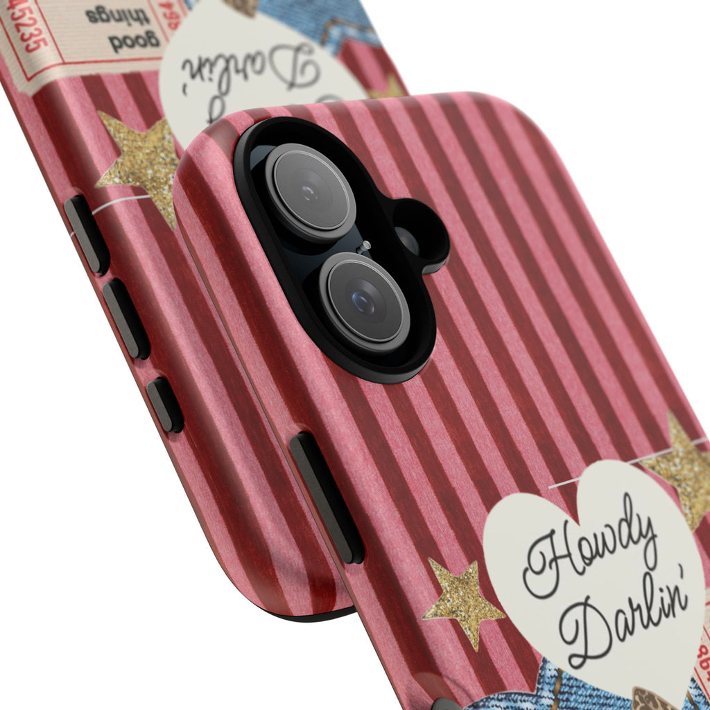 Howdy Darlin' Case — Denim Heart & Vintage Ticket Design