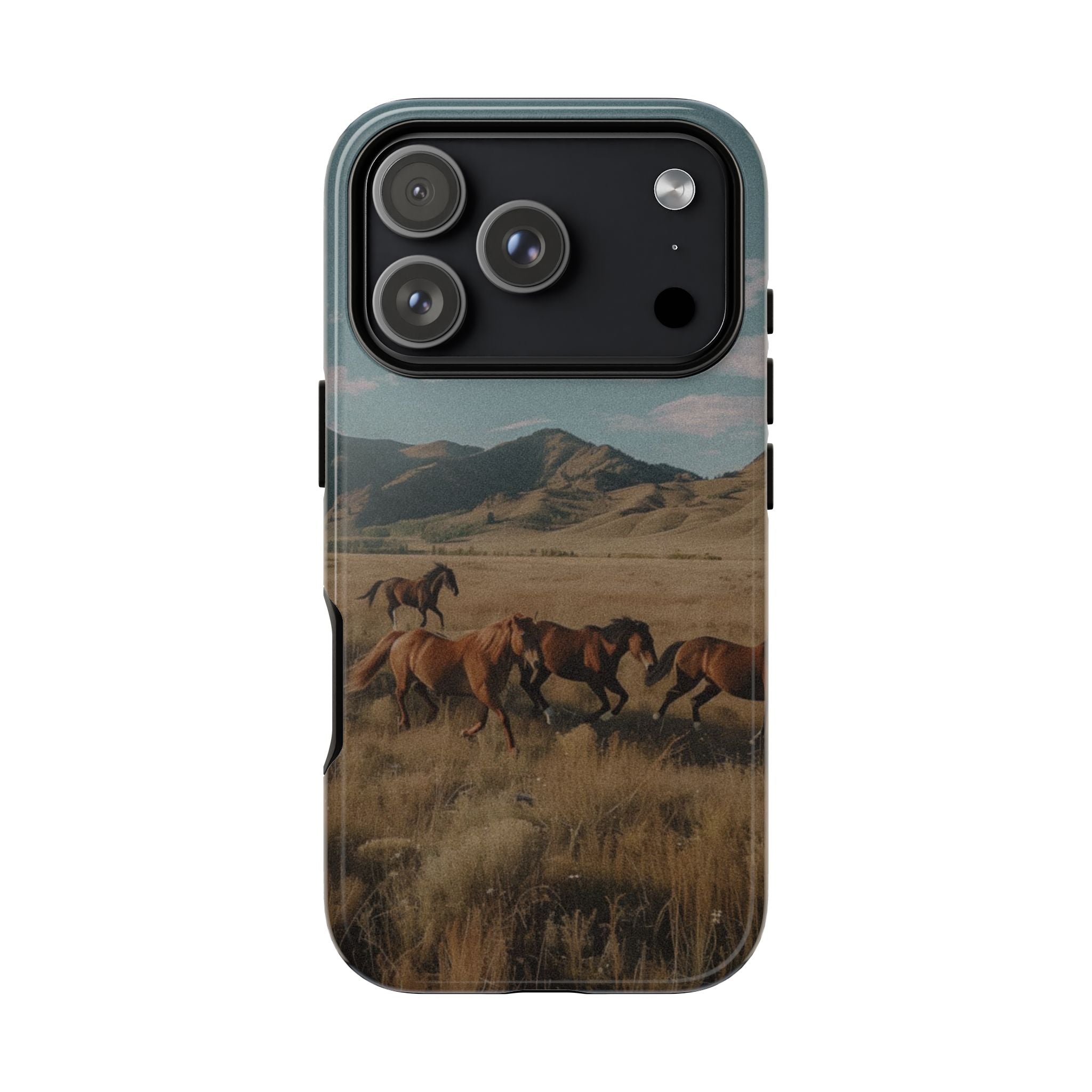 Wild Mustang – Durable Protective iPhone Case with Scenic Desert Horse Design