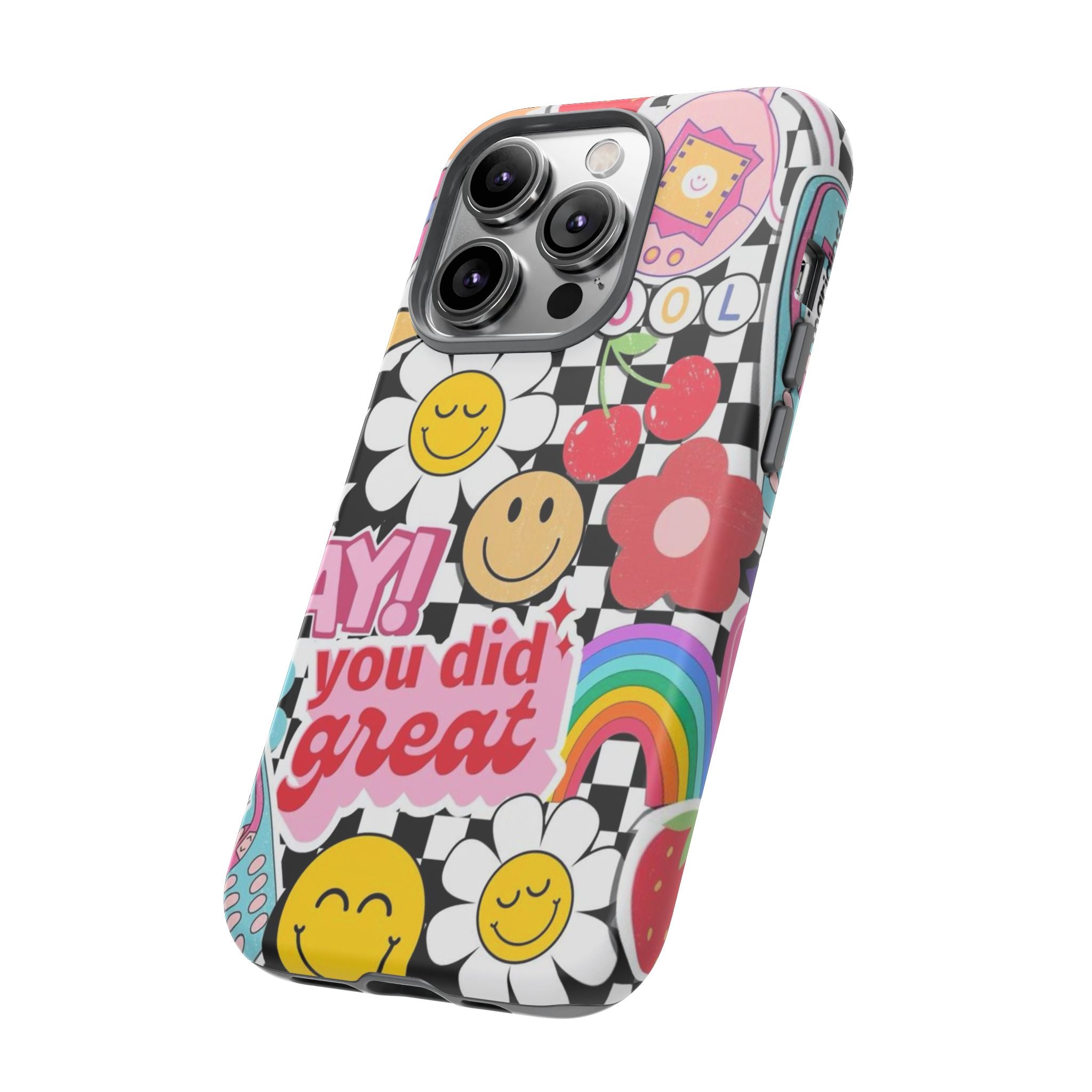 Retro Kawaii Sticker Collage, "You Did Great" Motivational Design