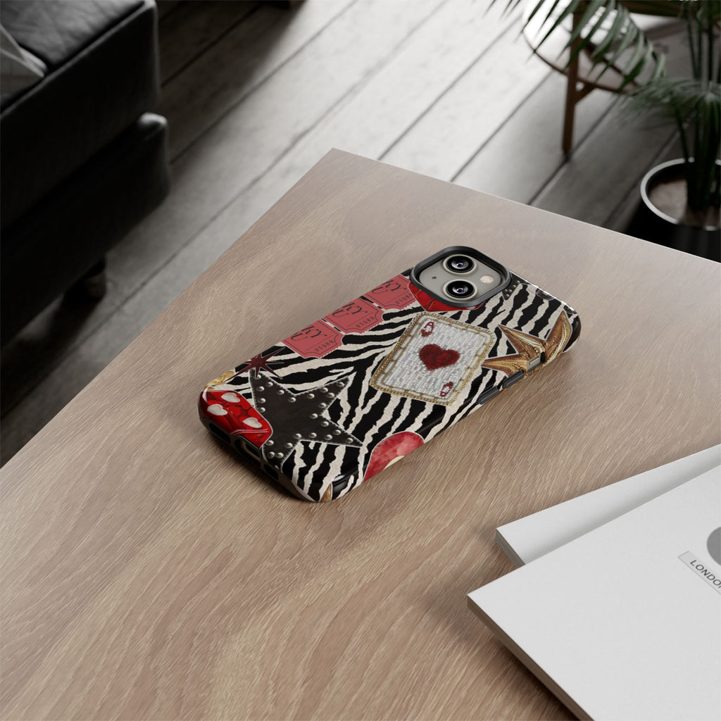 Retro Vegas Zebra Print- Durable Phone Case