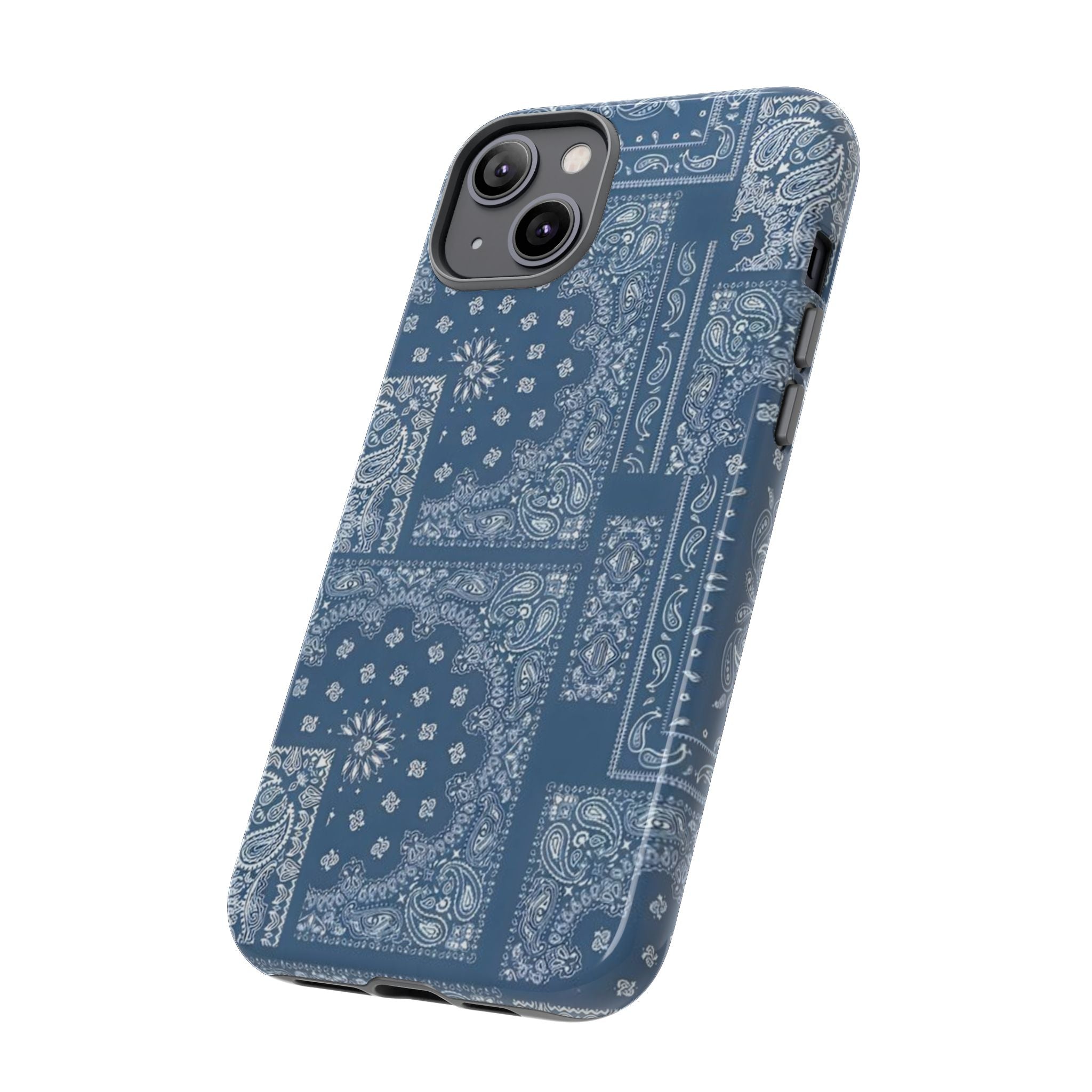 Blue Bandana Tough Phone Case — Rugged Protective iPhone Cover