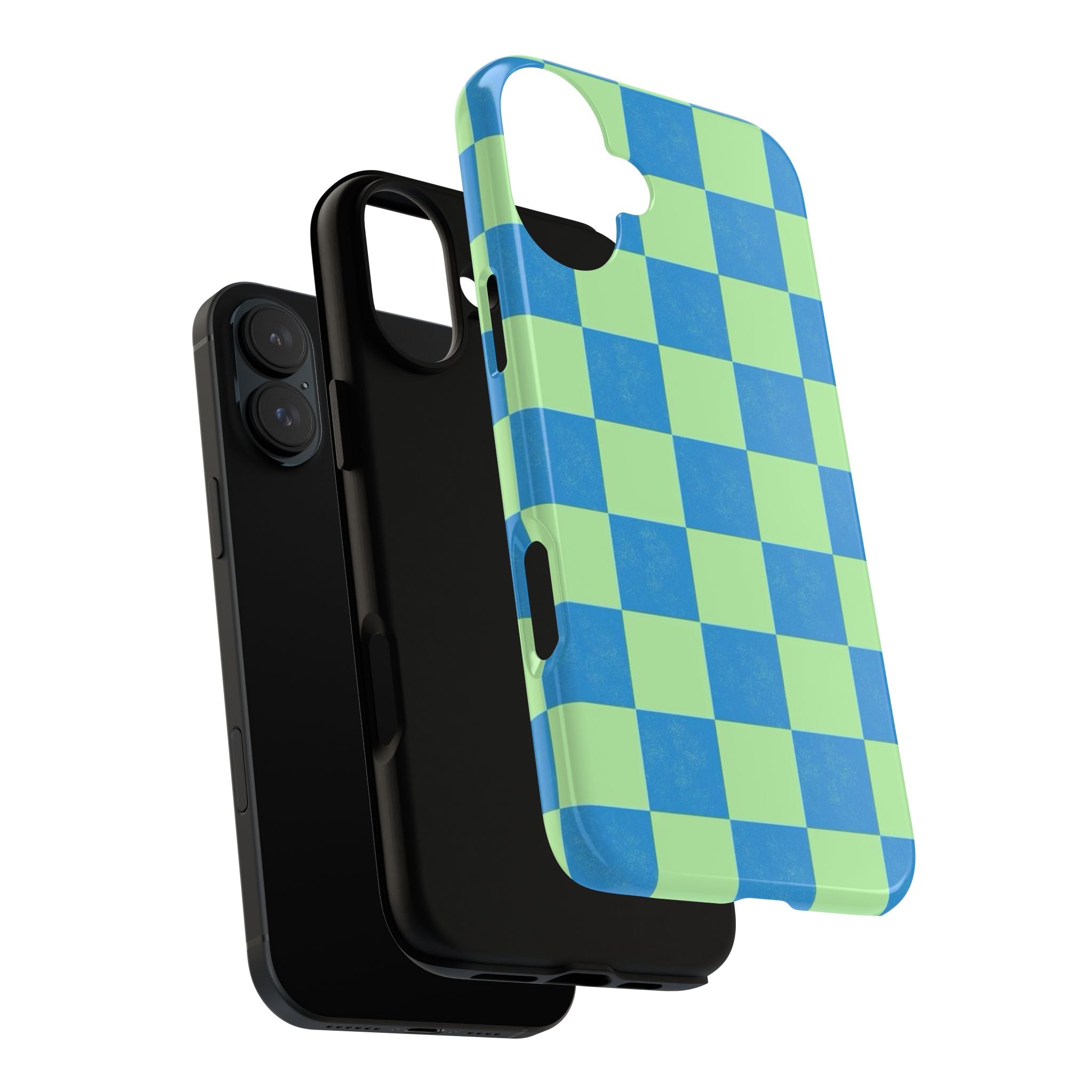 Cowgirl Blue Checkers — Retro Checkered Tough Phone Cover