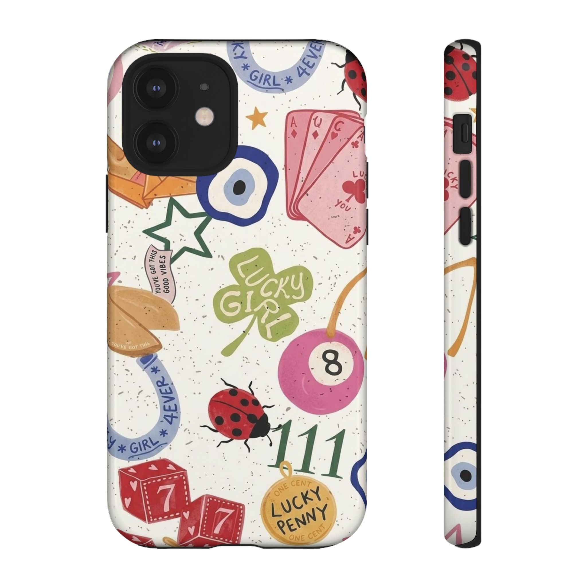 Lucky Charm Phone Case — 'Lucky Girl' Sticker Collage Design