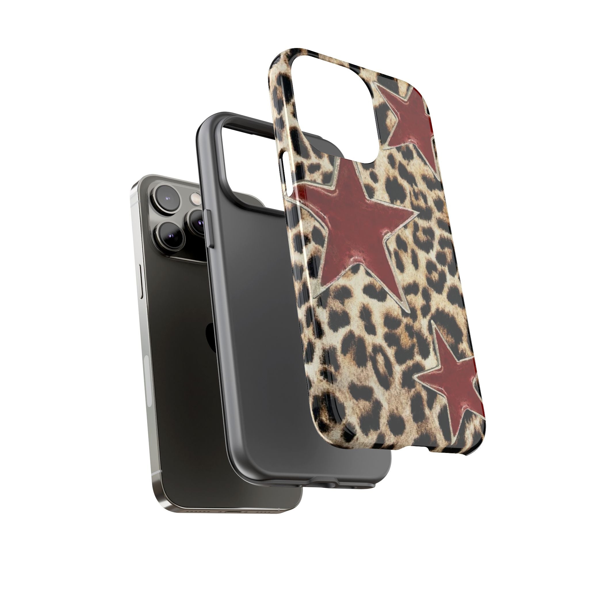 Ruby Leopard Star – Red Stars on Animal Print