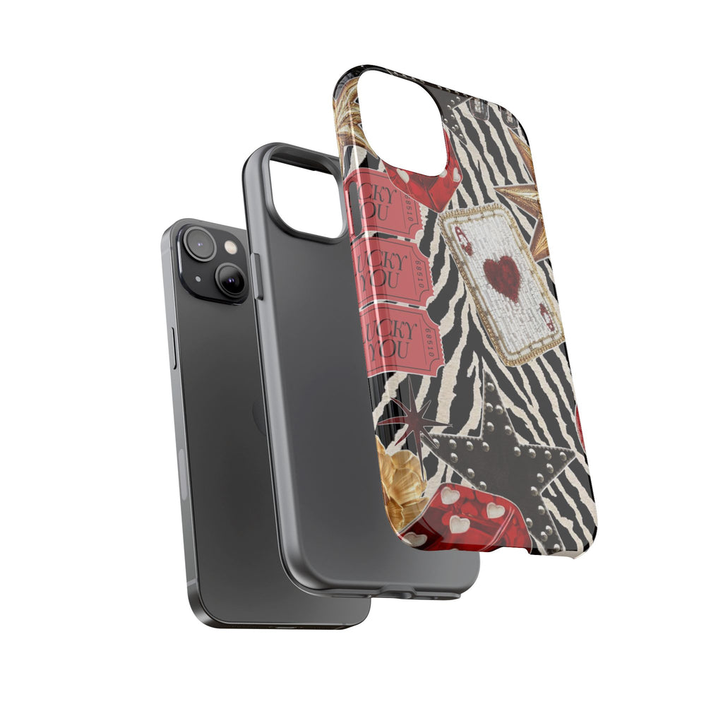 Retro Vegas Zebra Print- Durable Phone Case