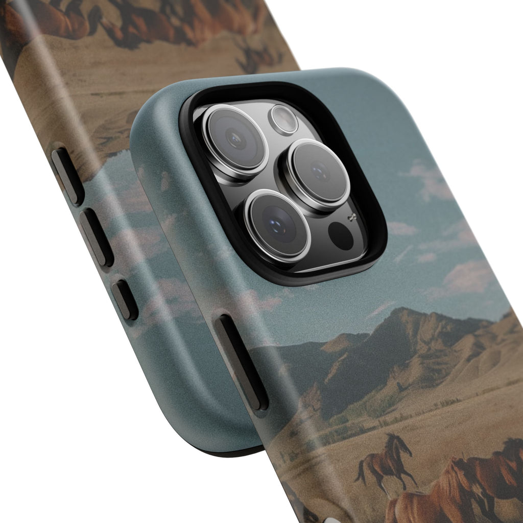 Wild Mustang – Durable Protective iPhone Case with Scenic Desert Horse Design