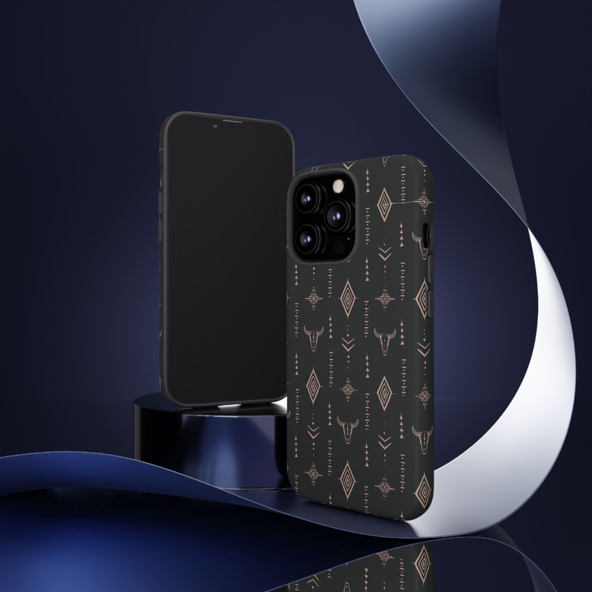 Western Diamond Bull Tough Phone Case — Protective Southwestern Pattern