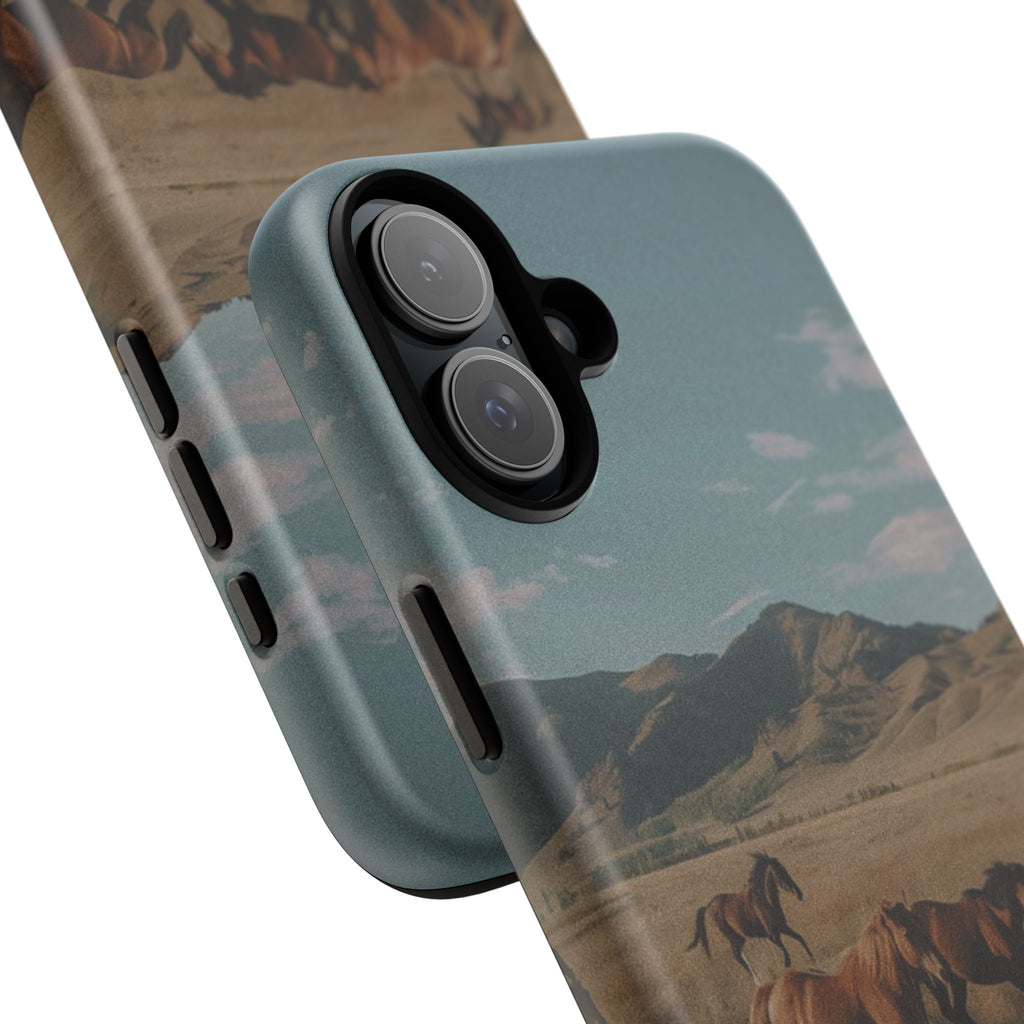 Wild Mustang – Durable Protective iPhone Case with Scenic Desert Horse Design