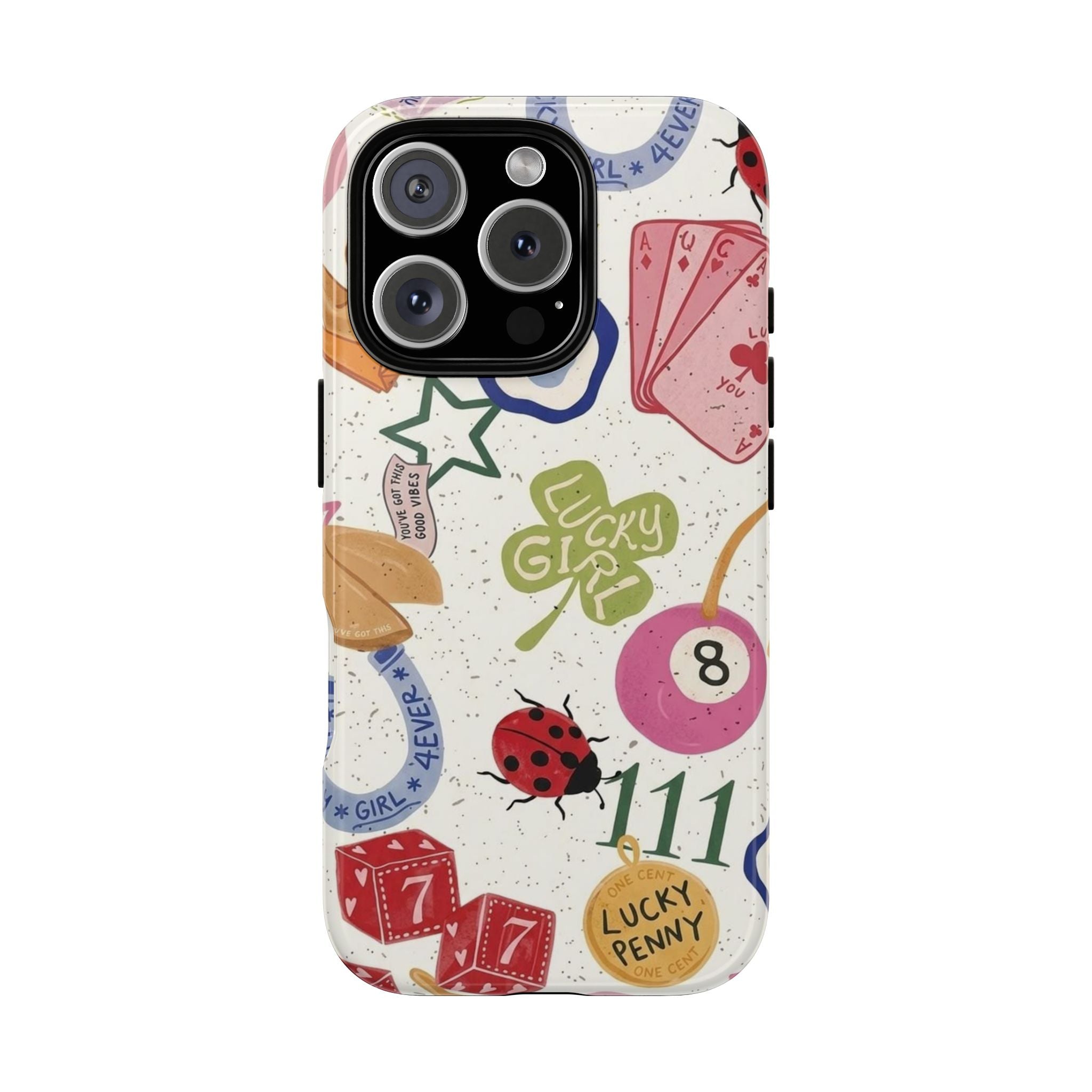 Lucky Charm Phone Case — 'Lucky Girl' Sticker Collage Design