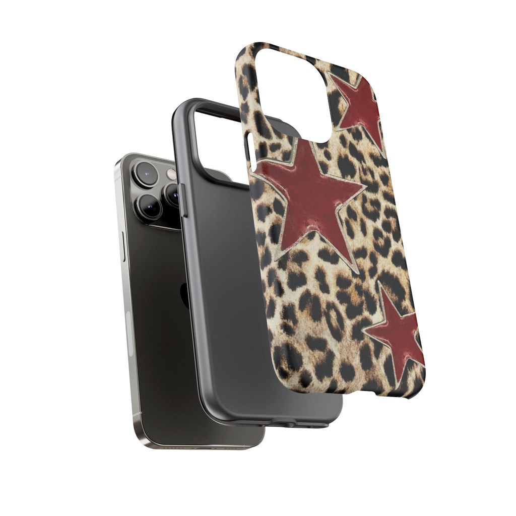 Ruby Leopard Star – Red Stars on Animal Print