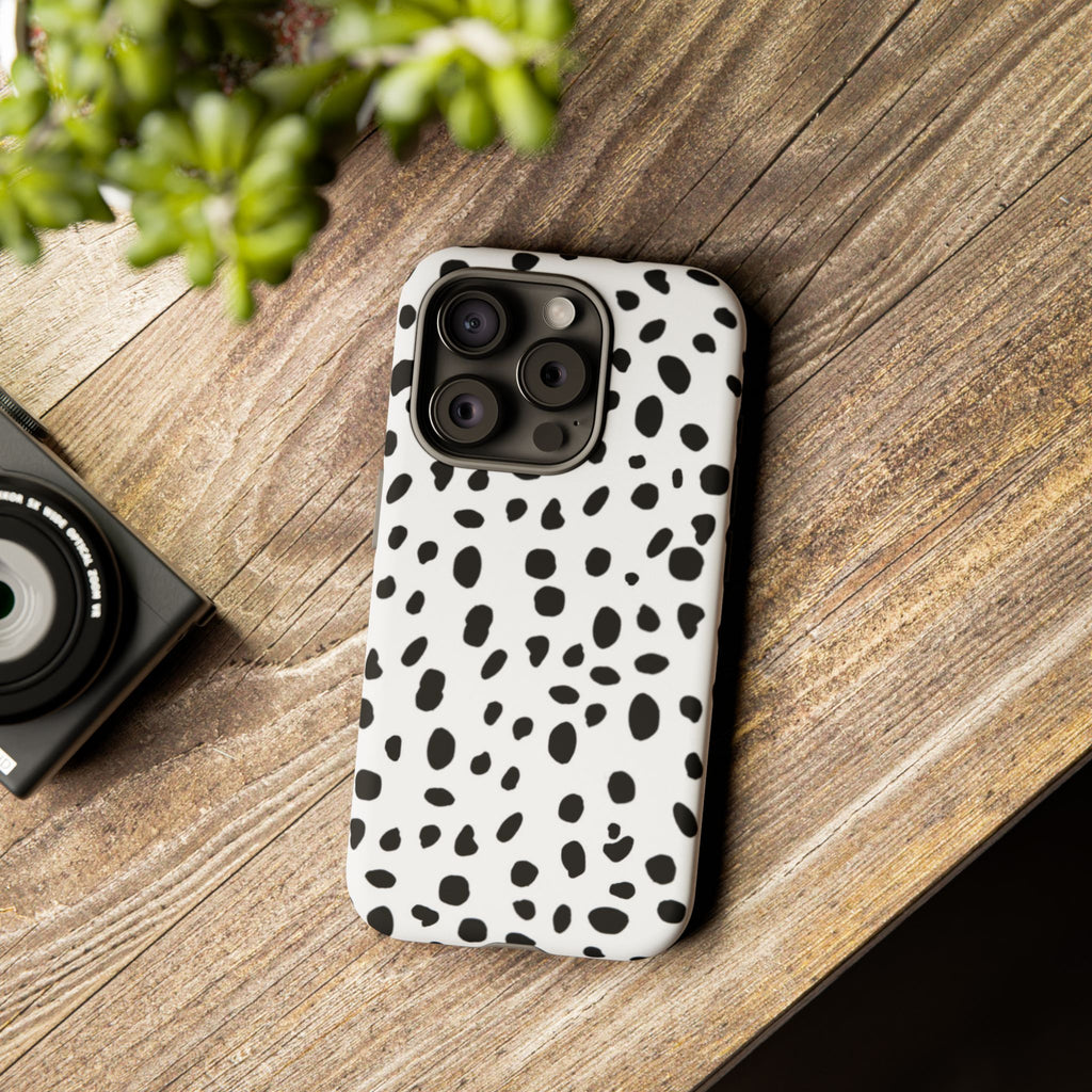 Dalmatian Spot Tough Phone Case — Black & White Protective Cover
