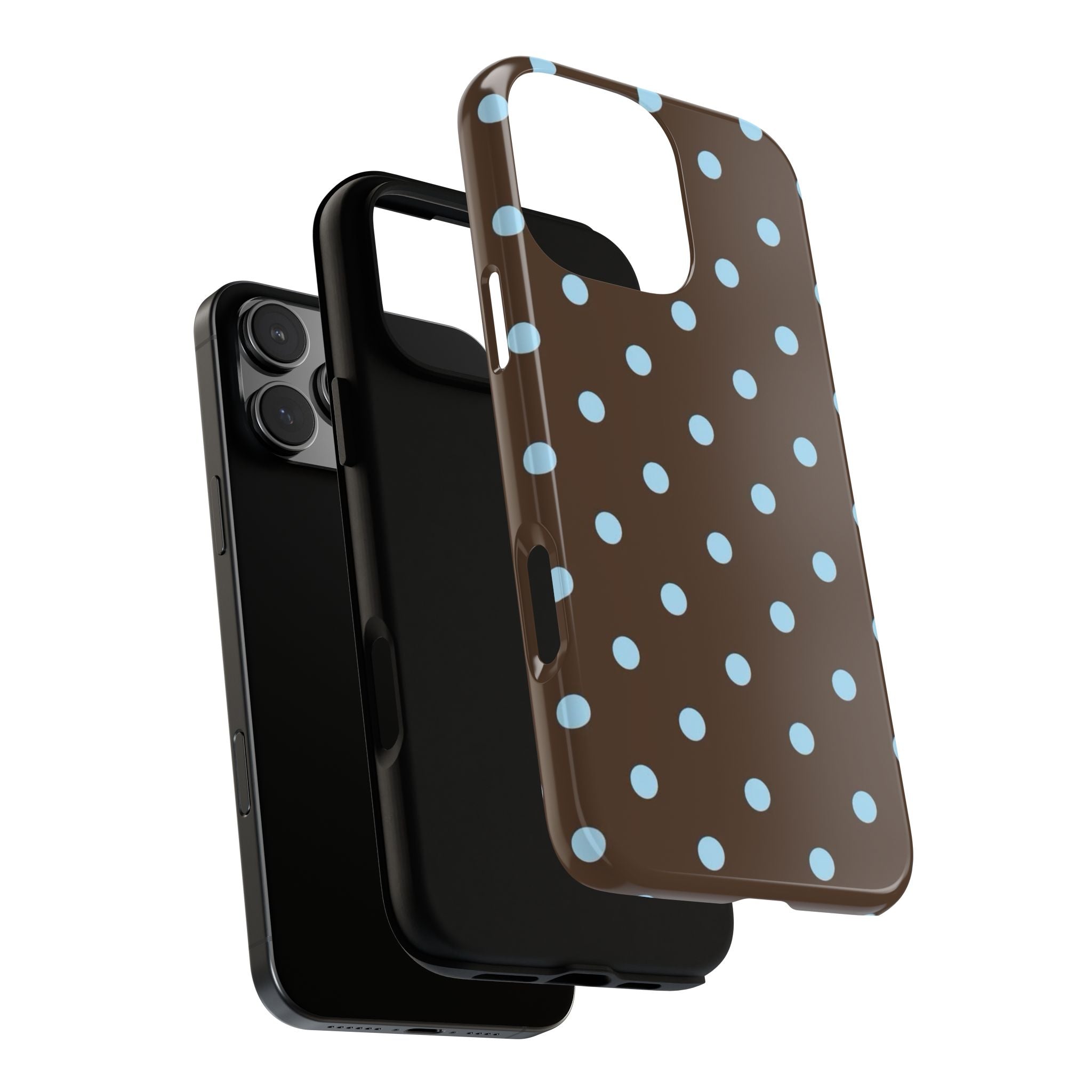Brown Polka Dot Phone Case — Blue Dot Protective Tough Case