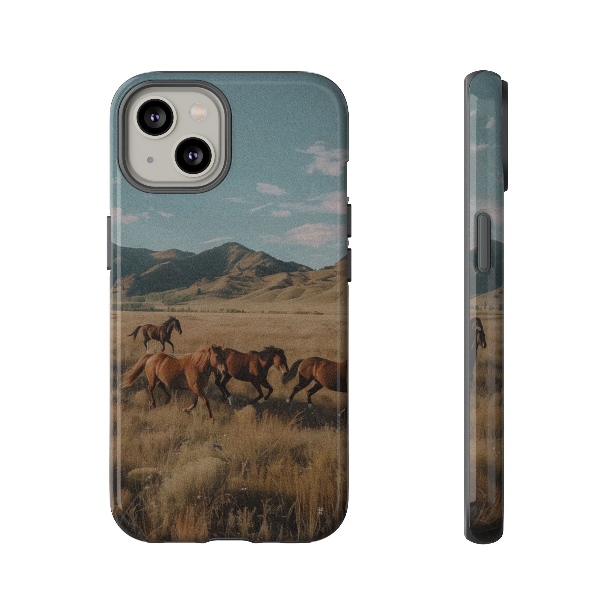 Wild Mustang – Durable Protective iPhone Case with Scenic Desert Horse Design