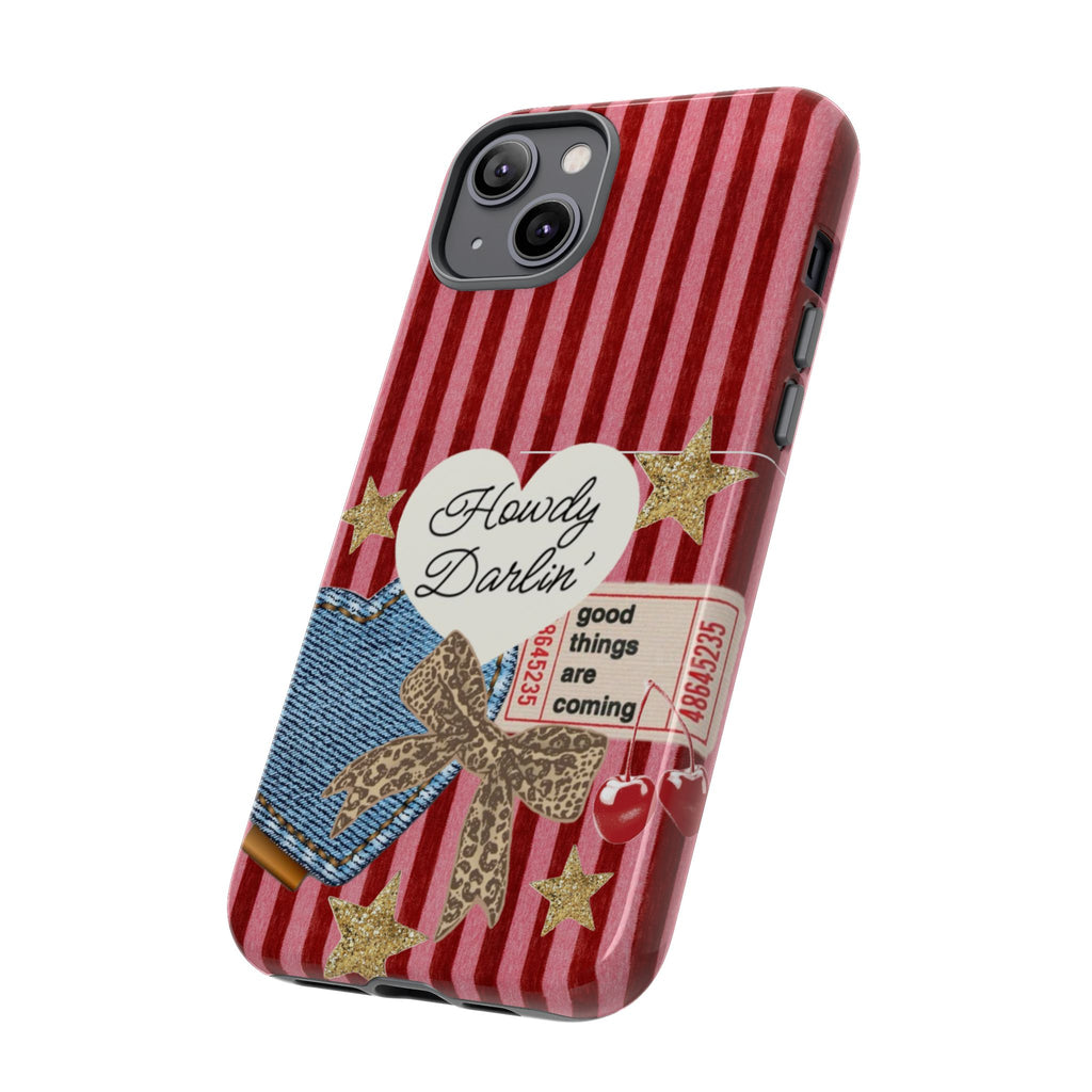 Howdy Darlin' Case — Denim Heart & Vintage Ticket Design