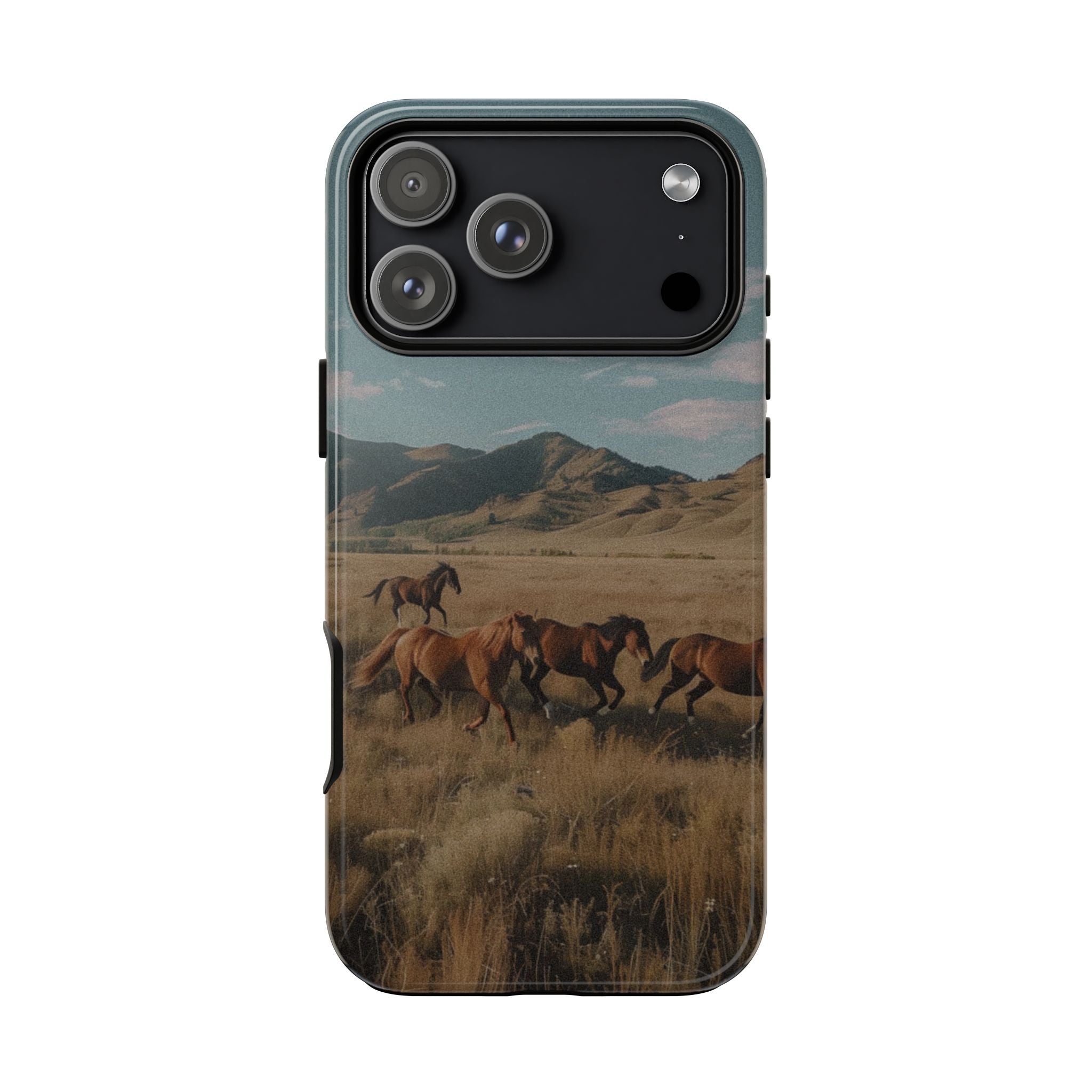 Wild Mustang – Durable Protective iPhone Case with Scenic Desert Horse Design