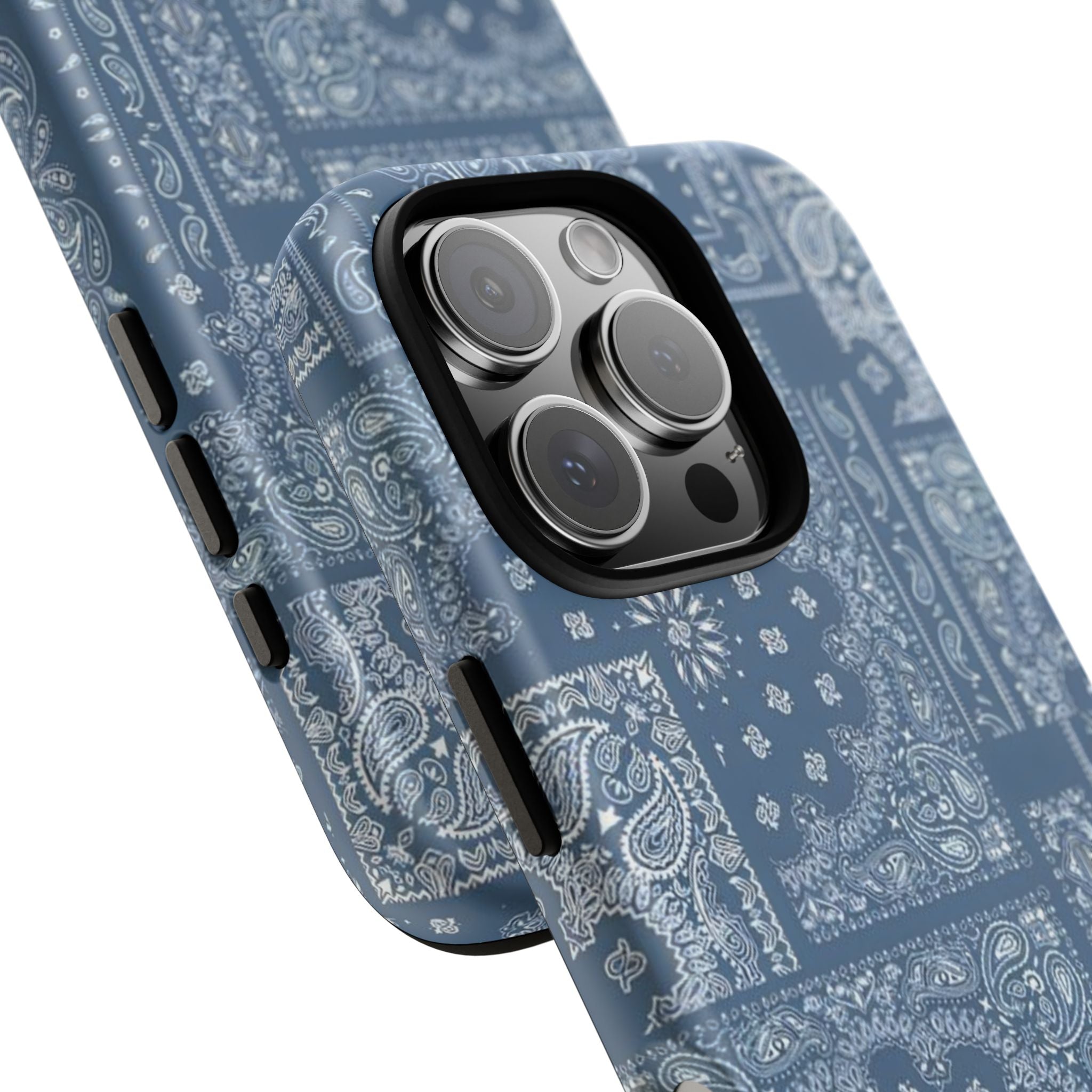 Blue Bandana Tough Phone Case — Rugged Protective iPhone Cover